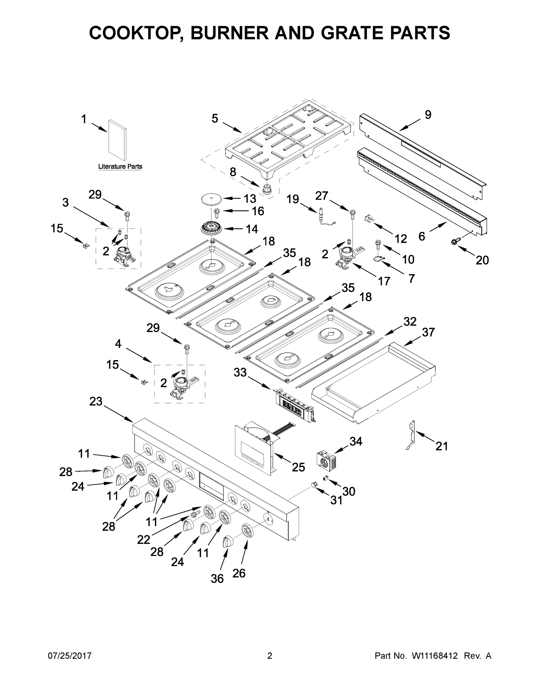 02 - COOKTOP, BURNER AND GRATE PARTS