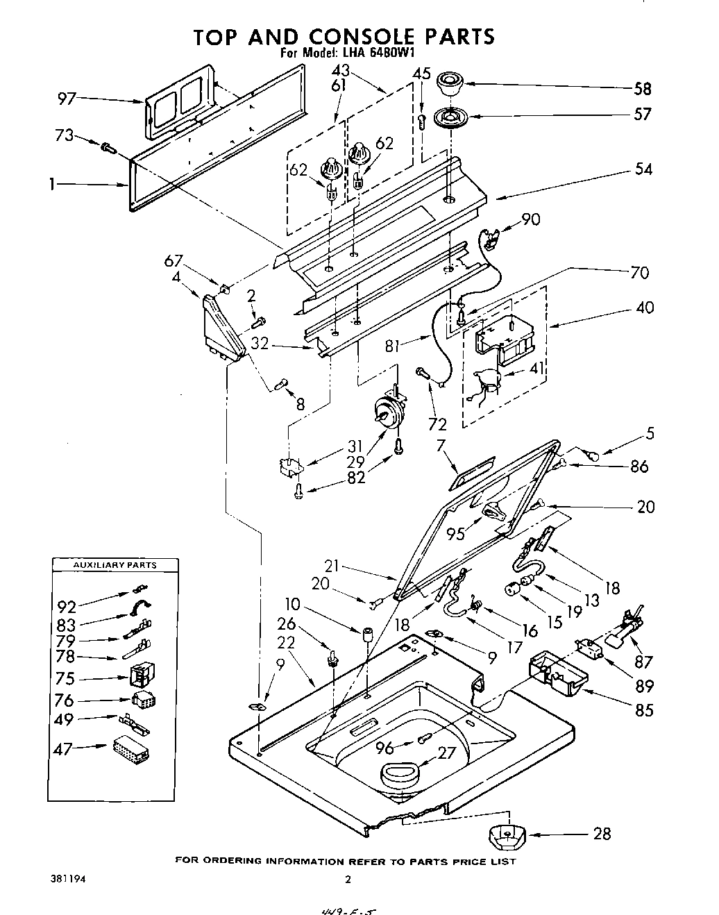 02 - TOP AND CONSOLE , LIT/OPTIONAL