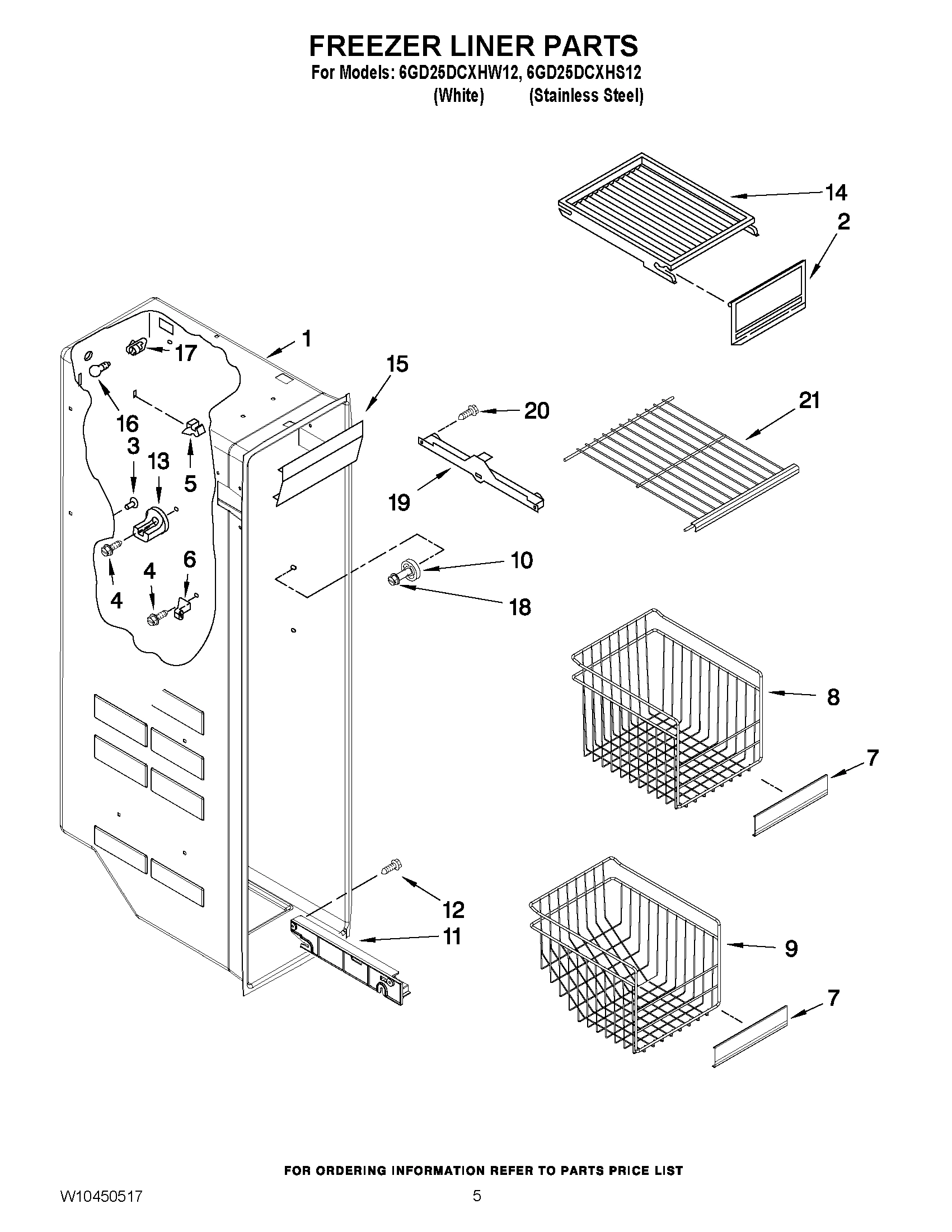 04 - FREEZER LINER PARTS