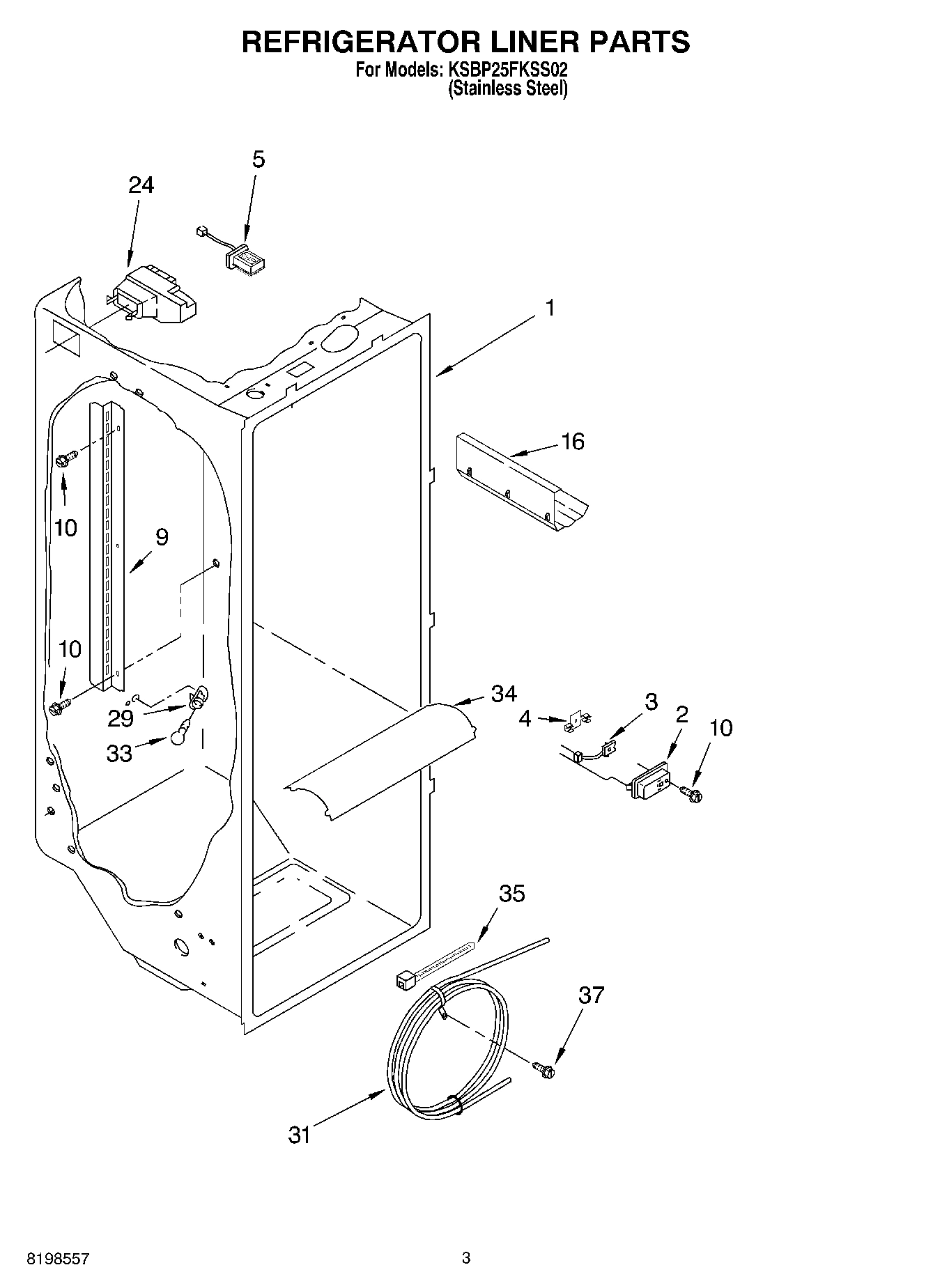 02 - REFRIGERATOR LINER PARTS