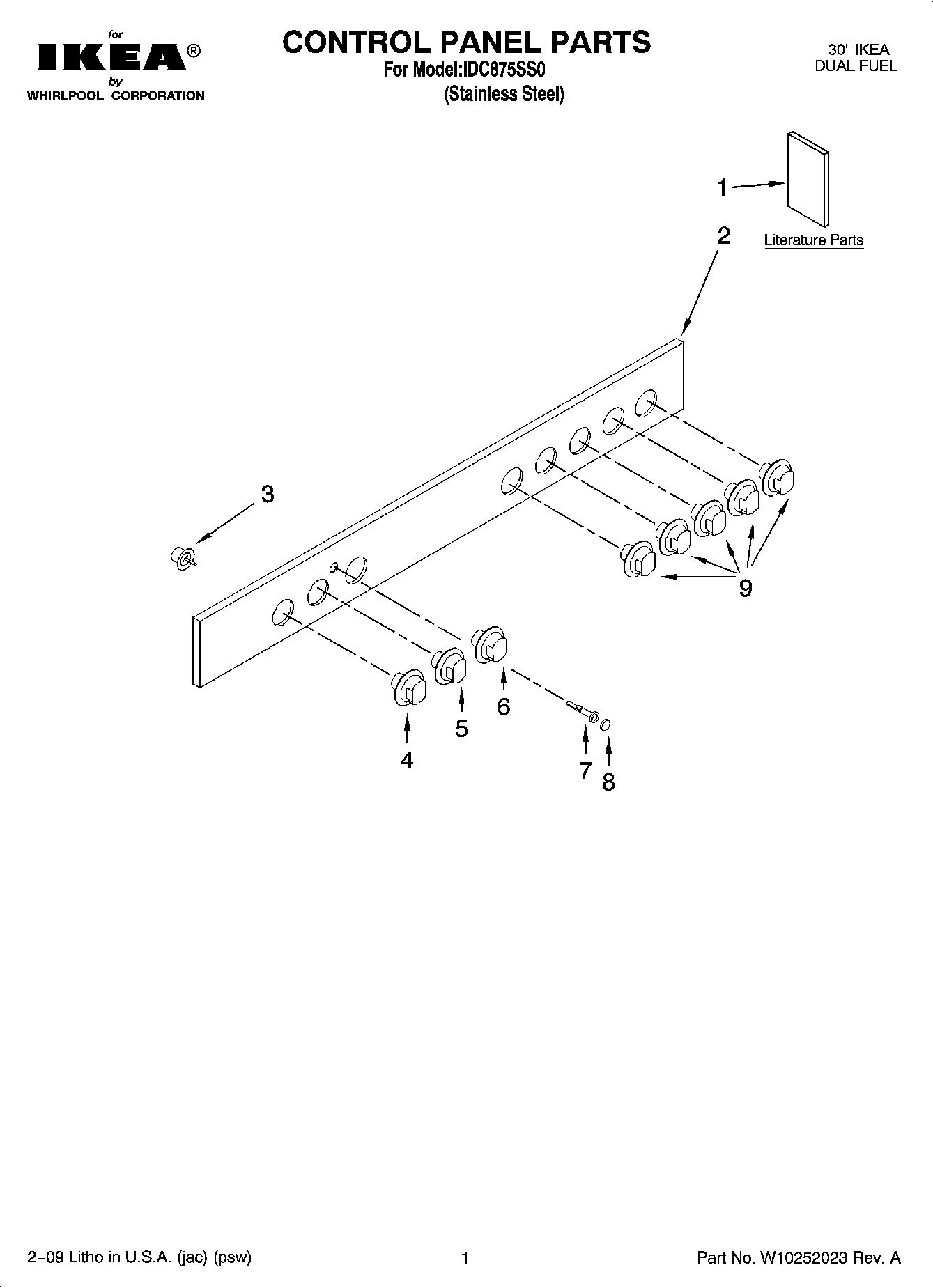 01 - CONTROL PANEL PARTS