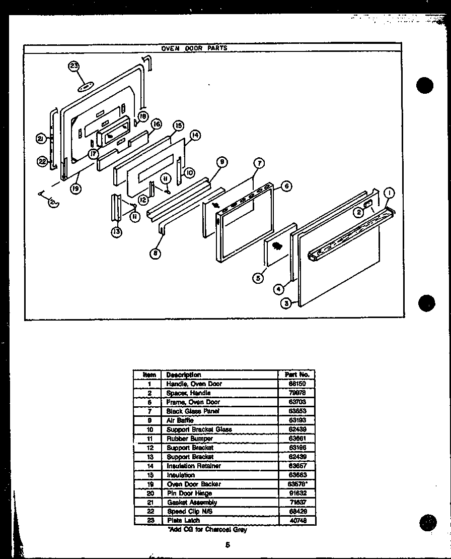 05 - OVEN DOOR PARTS