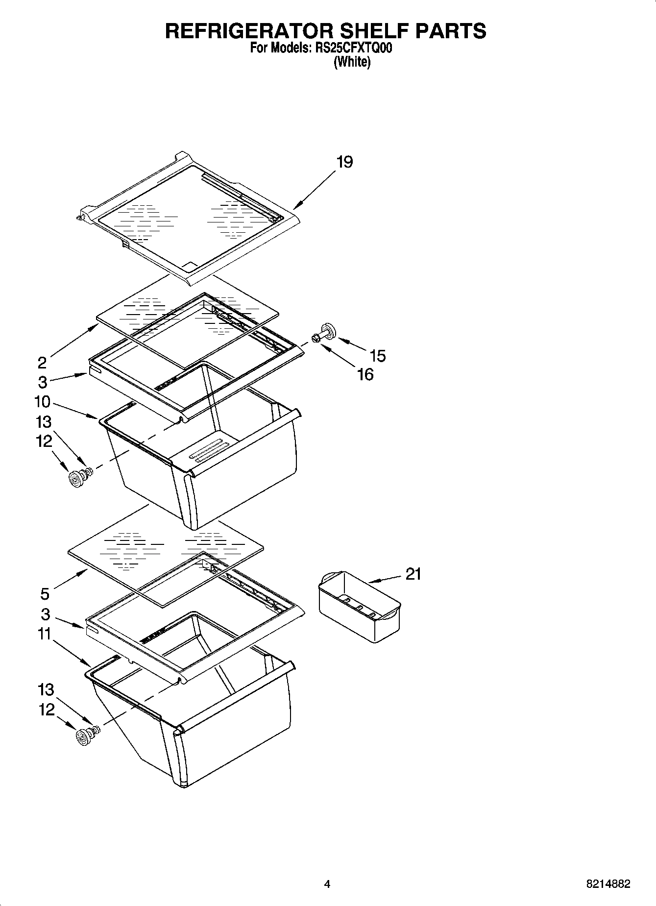 03 - REFRIGERATOR SHELF PARTS