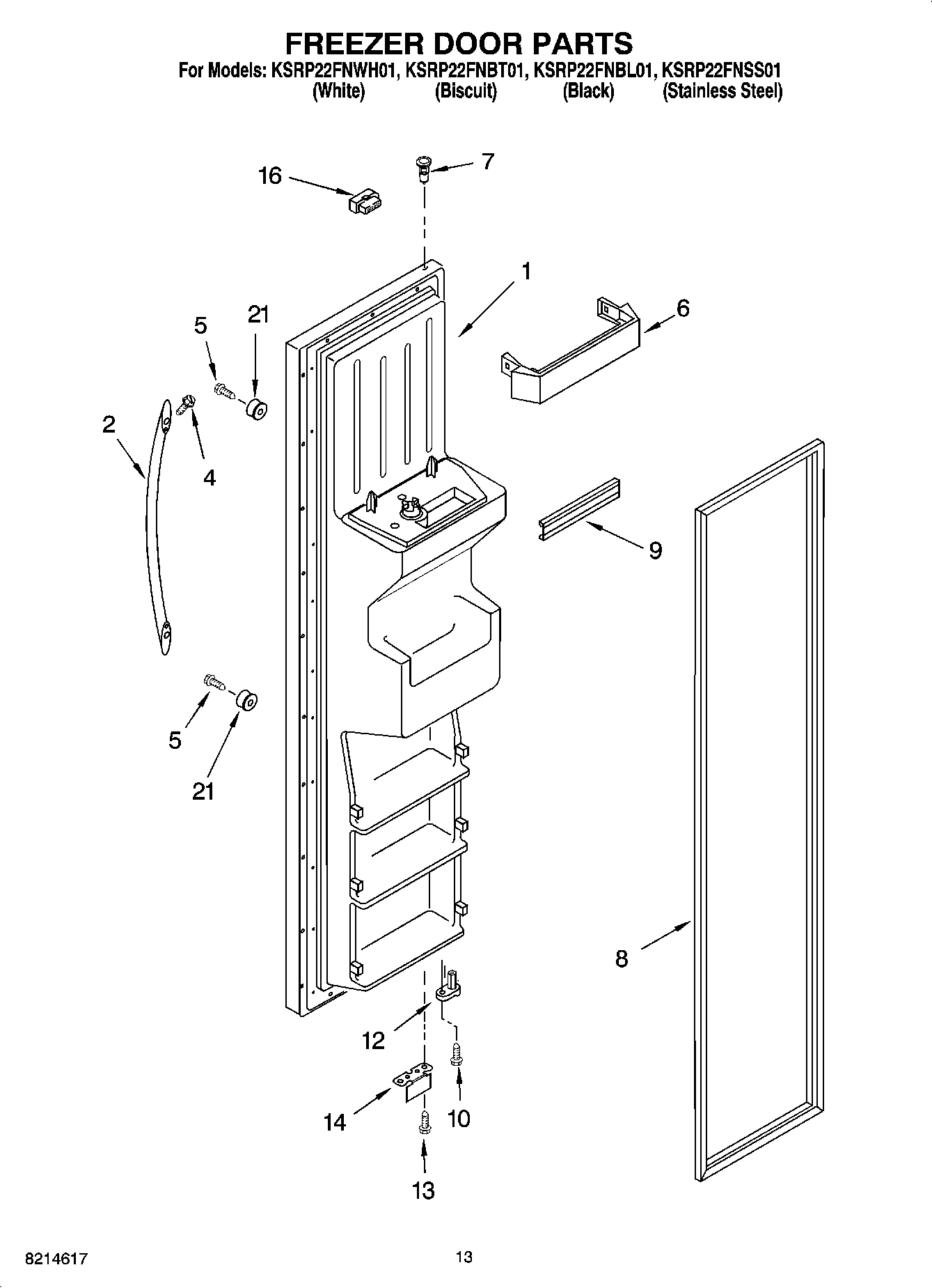 08 - FREEZER DOOR PARTS