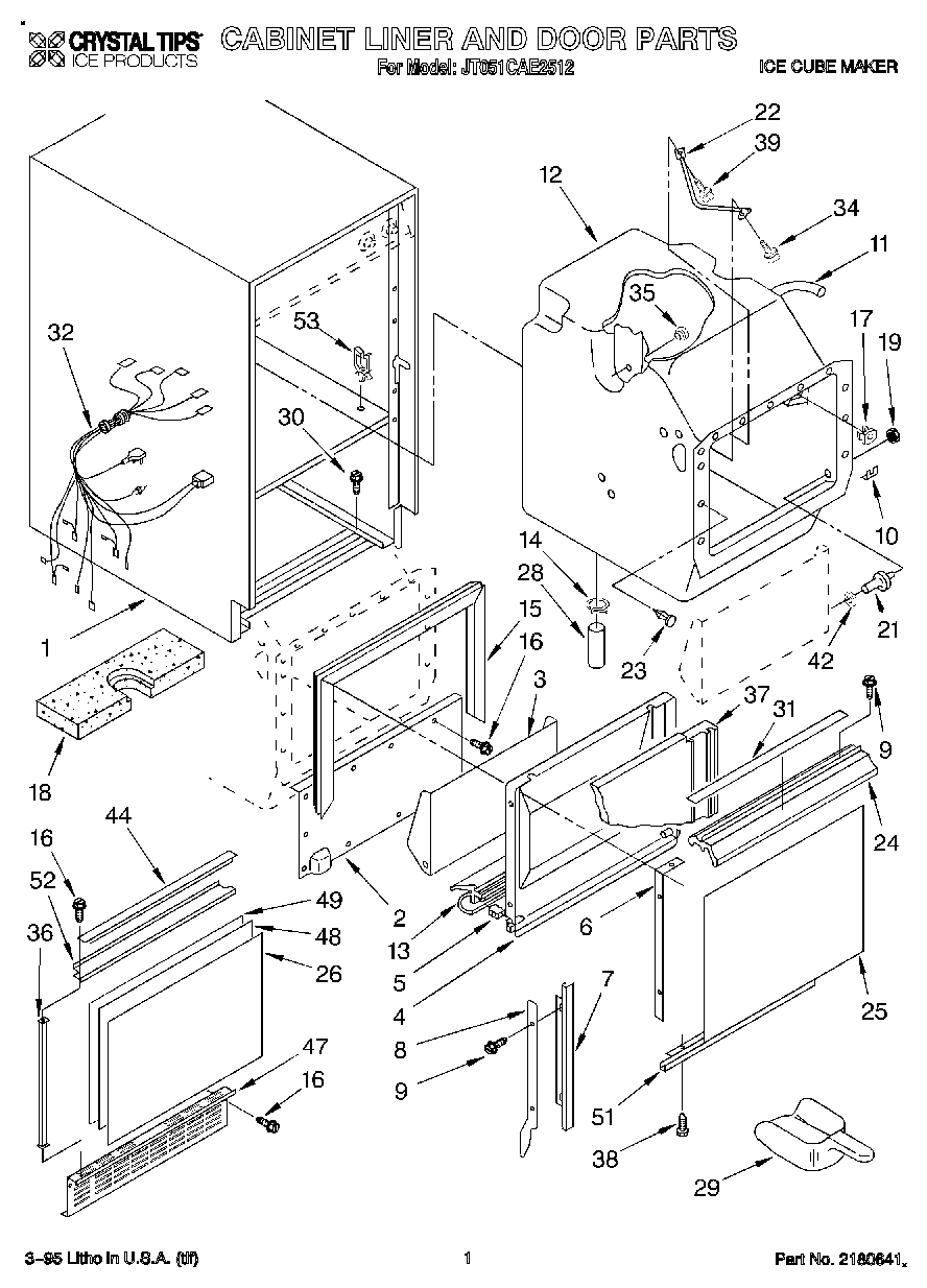 01 - CABINET LINER AND DOOR, LIT/OPTIONAL