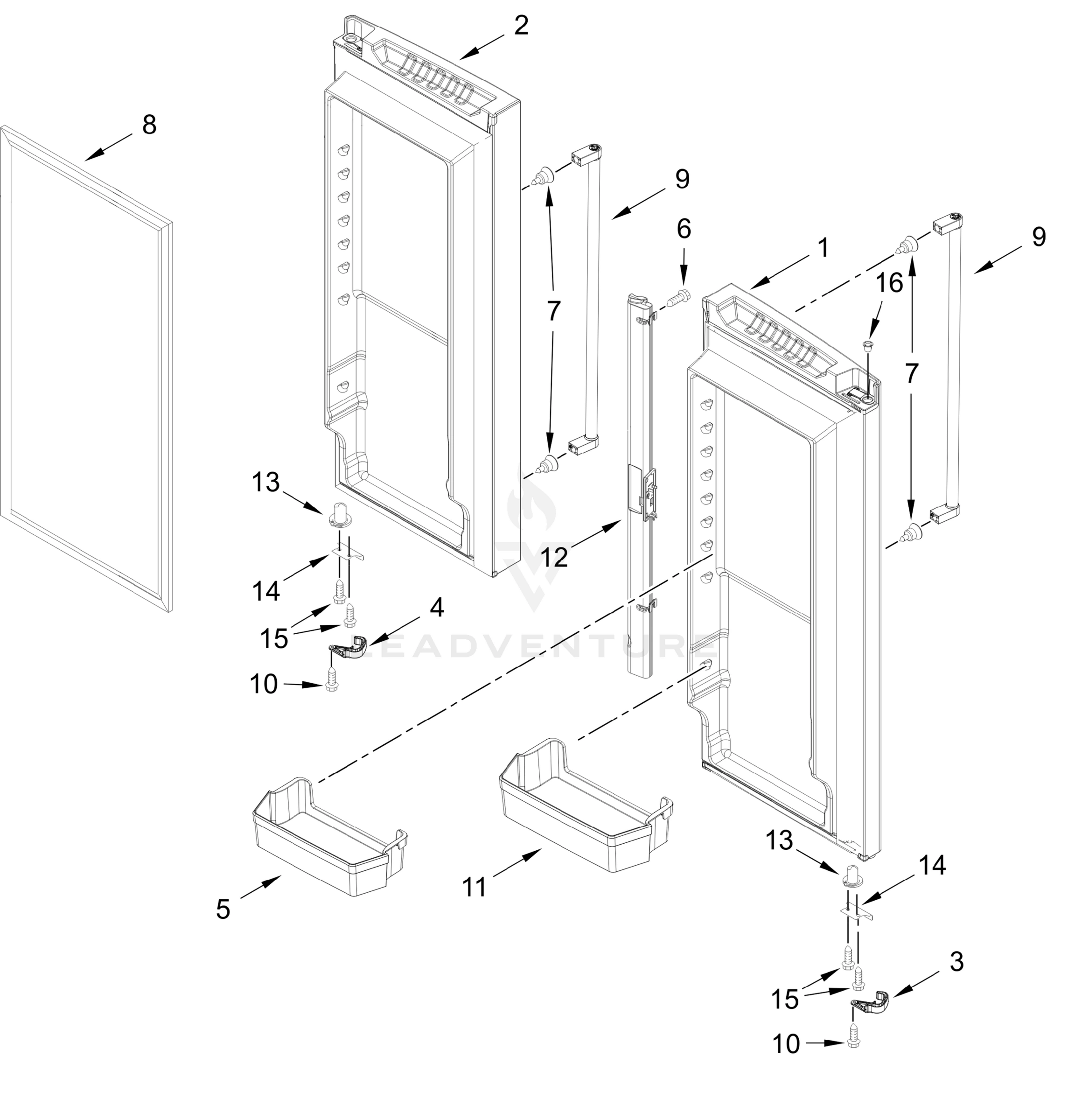 REFRIGERATOR DOOR PARTS