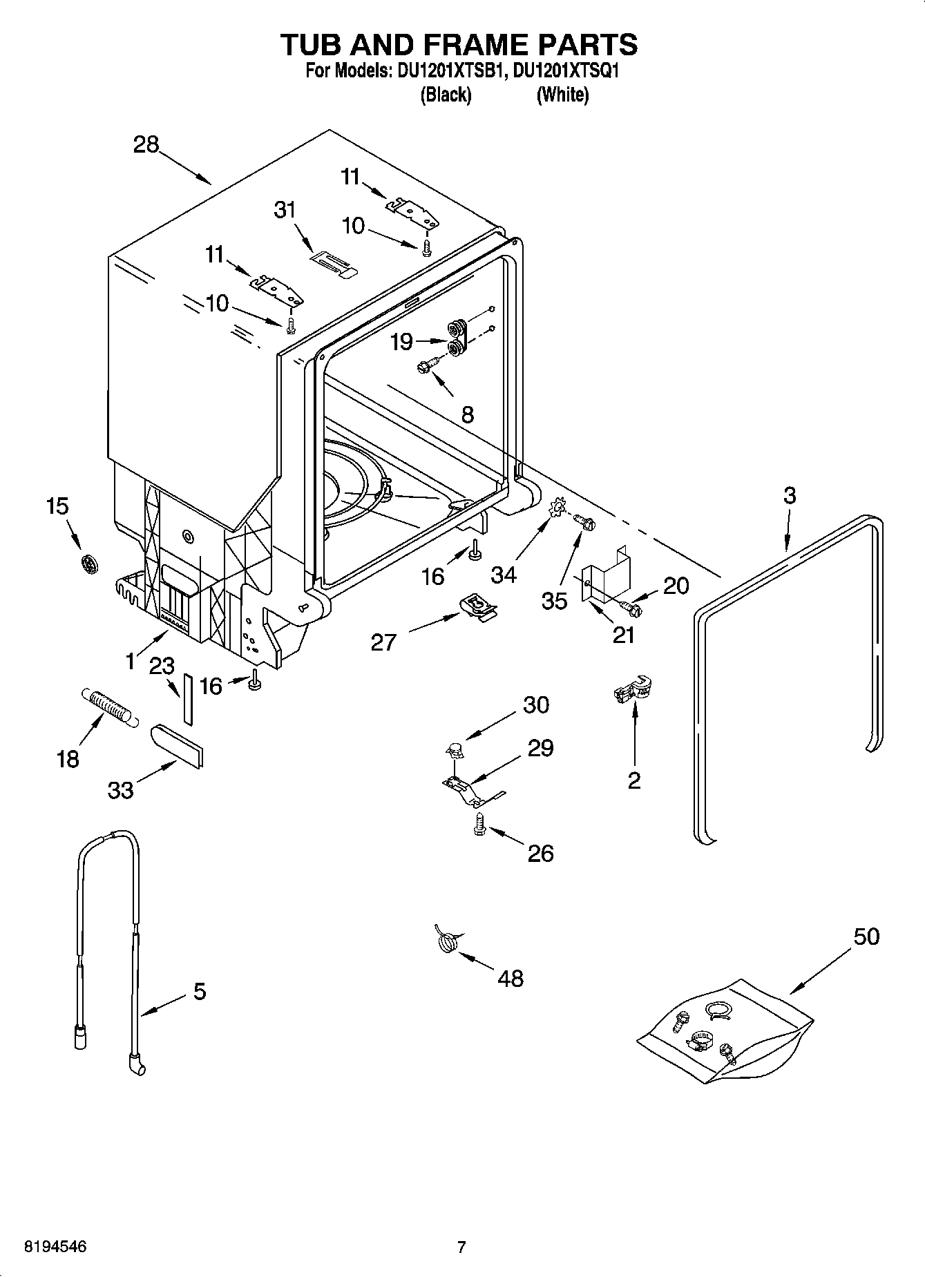 07 - TUB AND FRAME PARTS