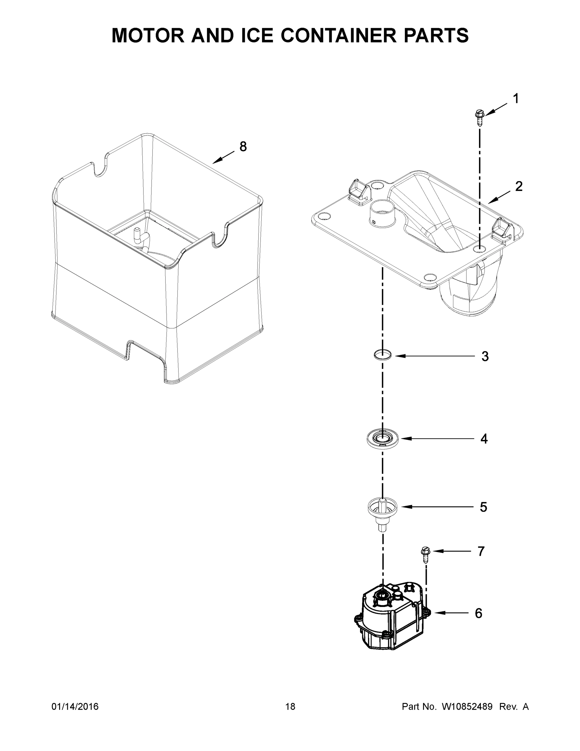 10 - MOTOR AND ICE CONTAINER PARTS