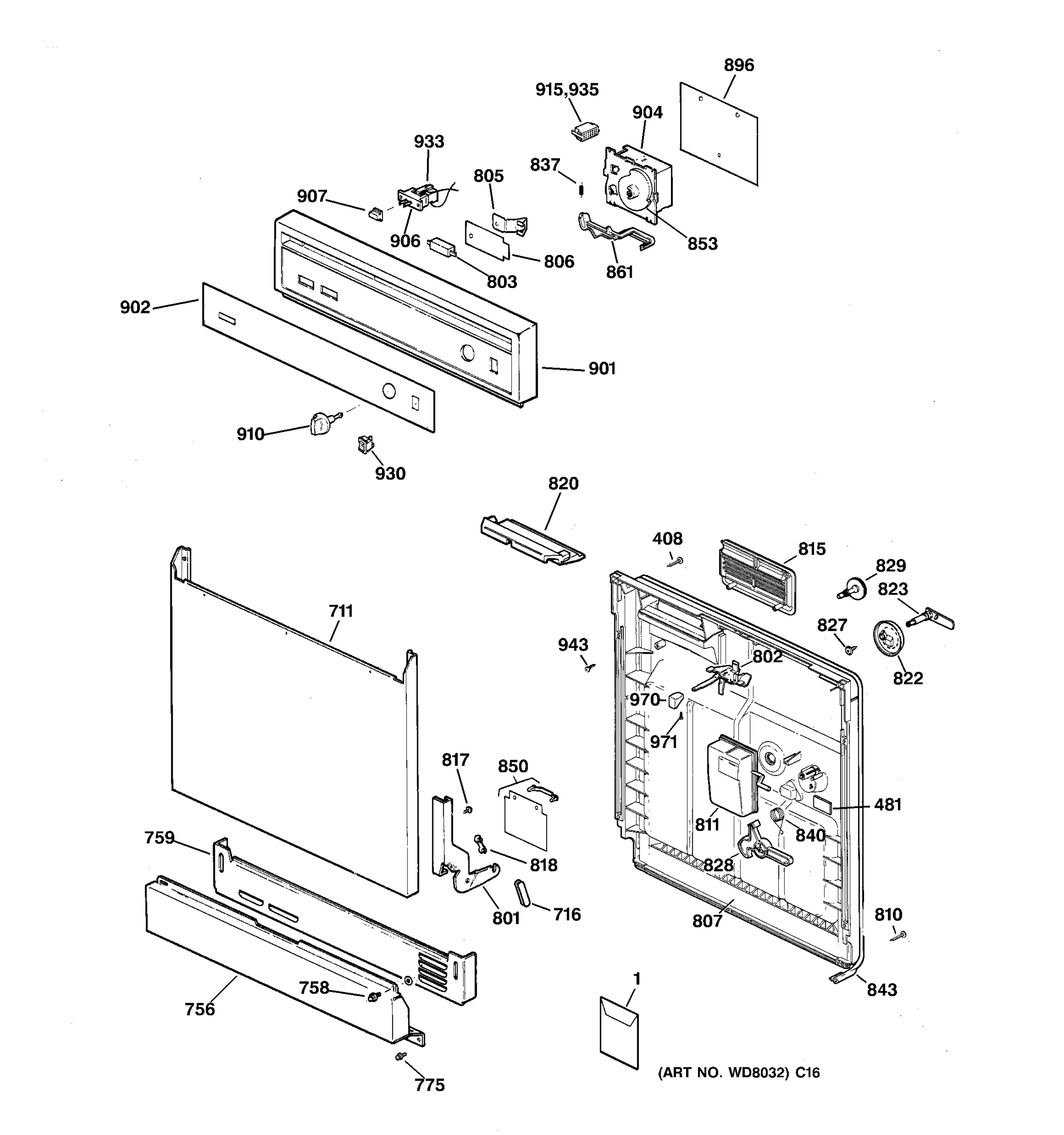 ESCUTCHEON & DOOR ASSEMBLY