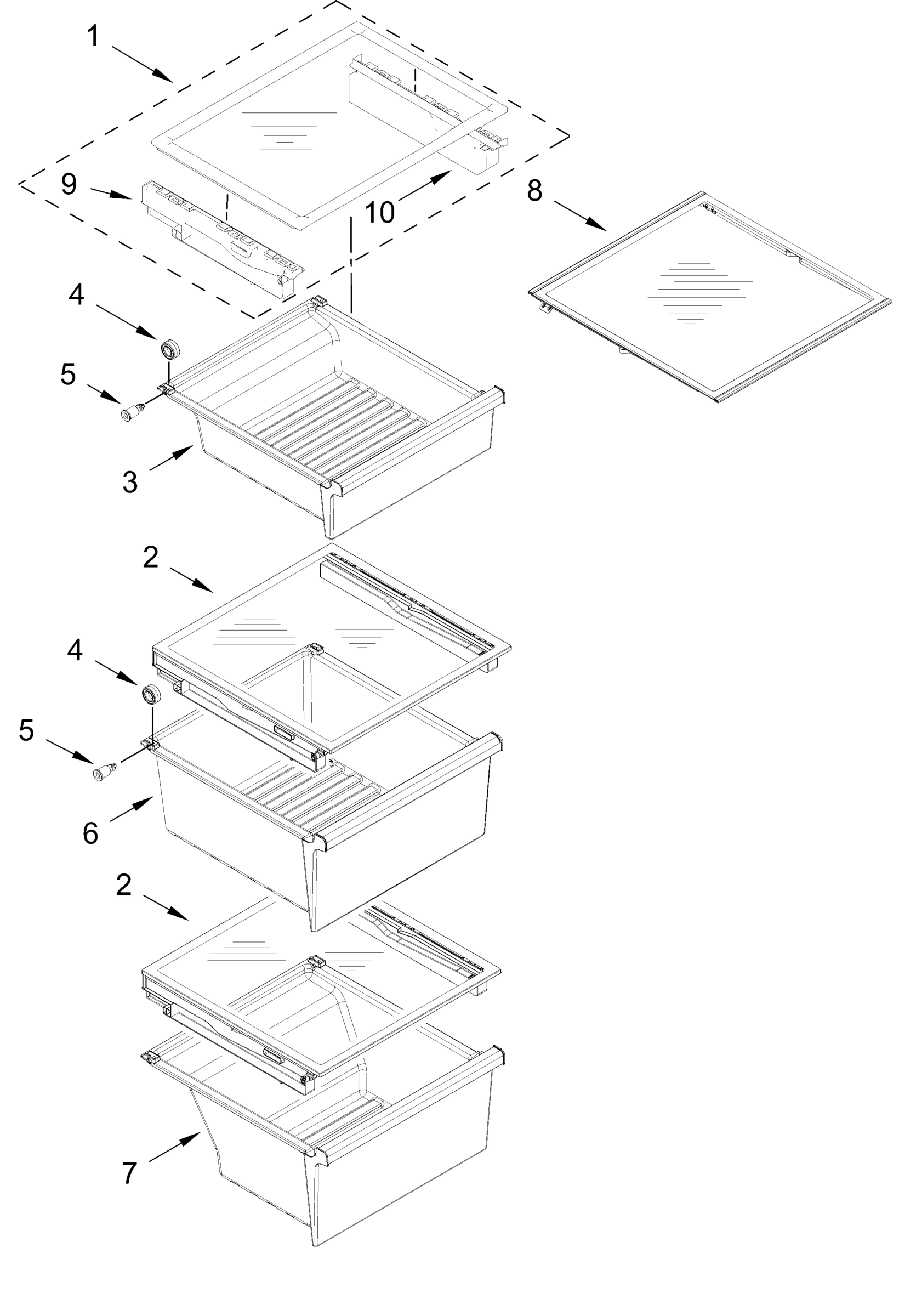 REFRIGERATOR SHELF PARTS