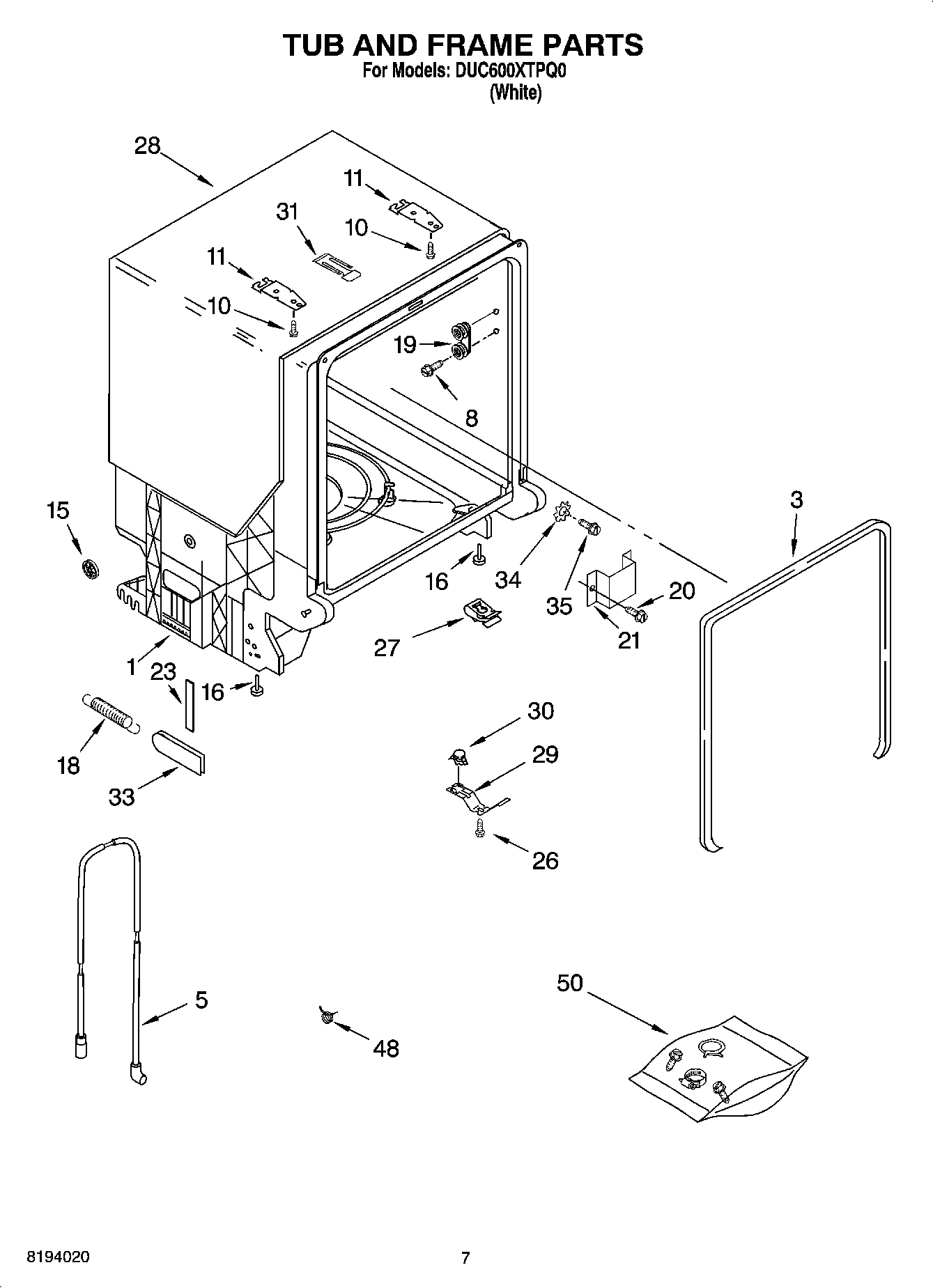 07 - TUB AND FRAME PARTS