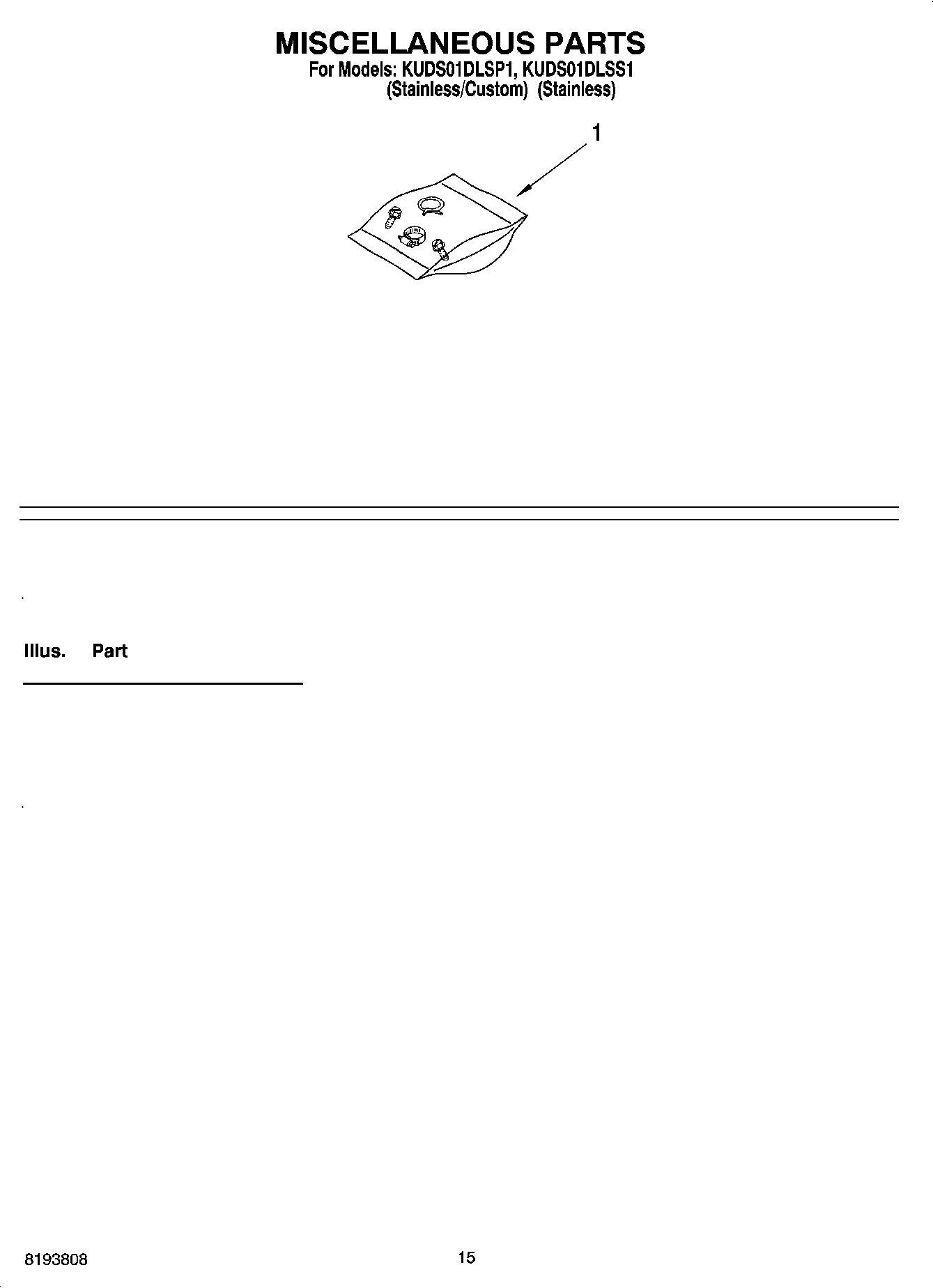 12 - MISCELLANEOUS PARTS OPTIONAL PARTS (NOT INCLUDED)