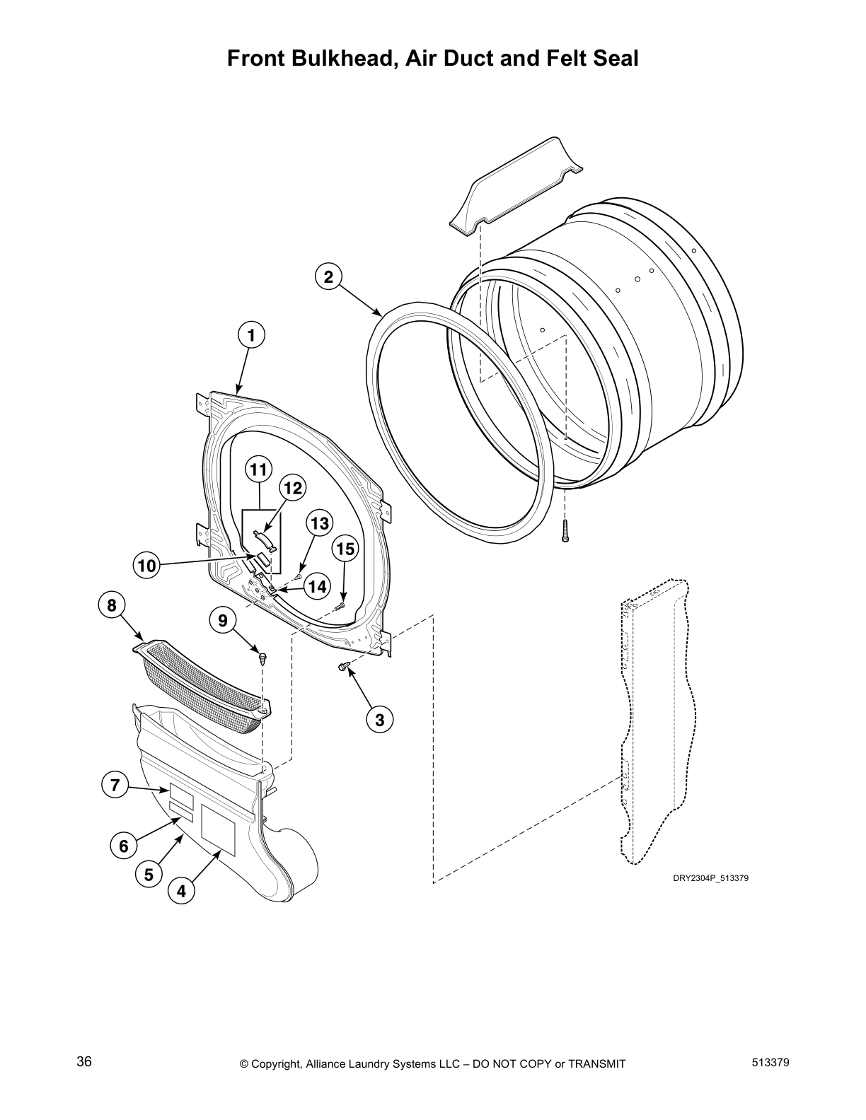 Front Bulkhead, Air Duct and Felt Seal