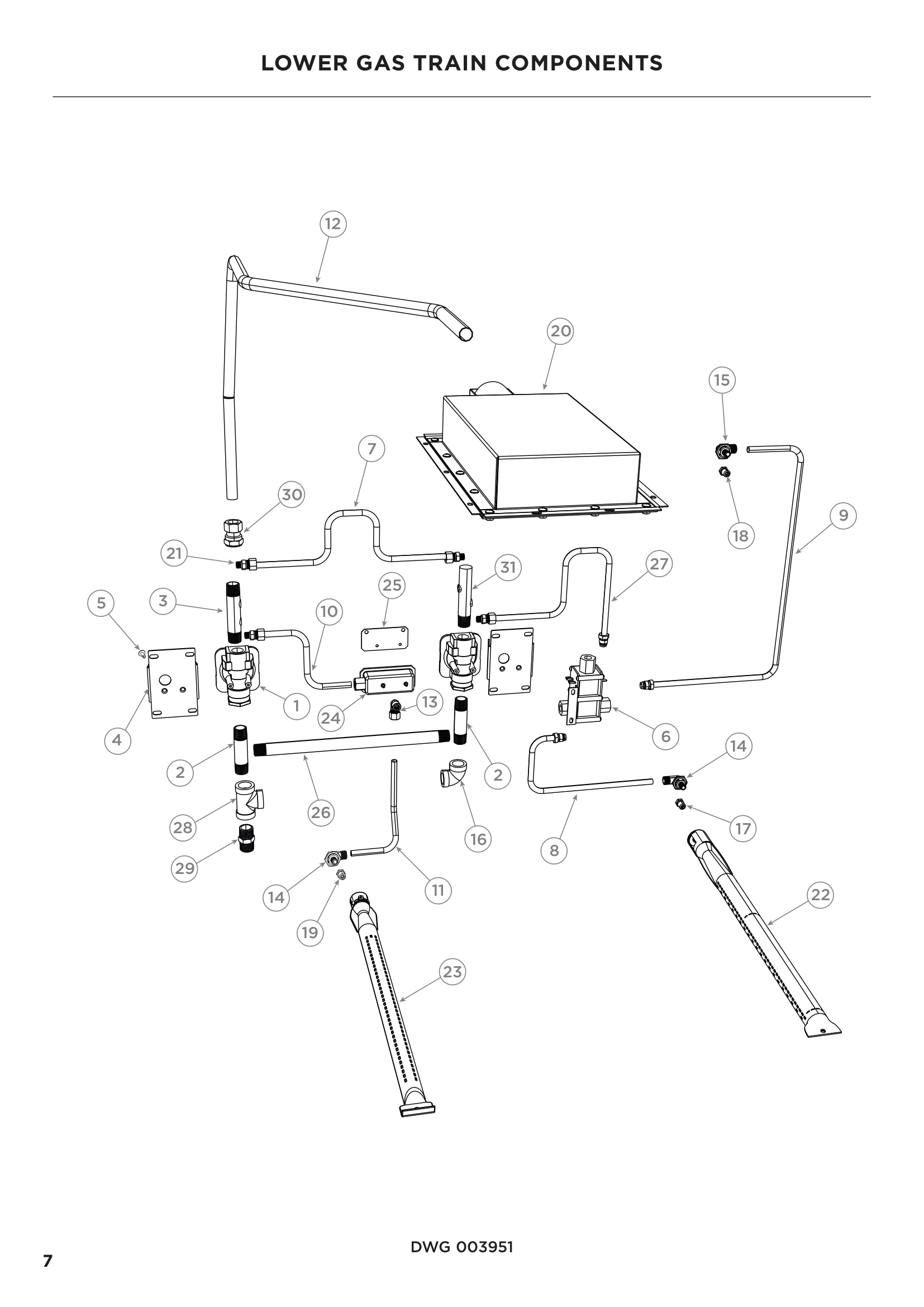 LOWER GAS TRAIN COMPONENTS