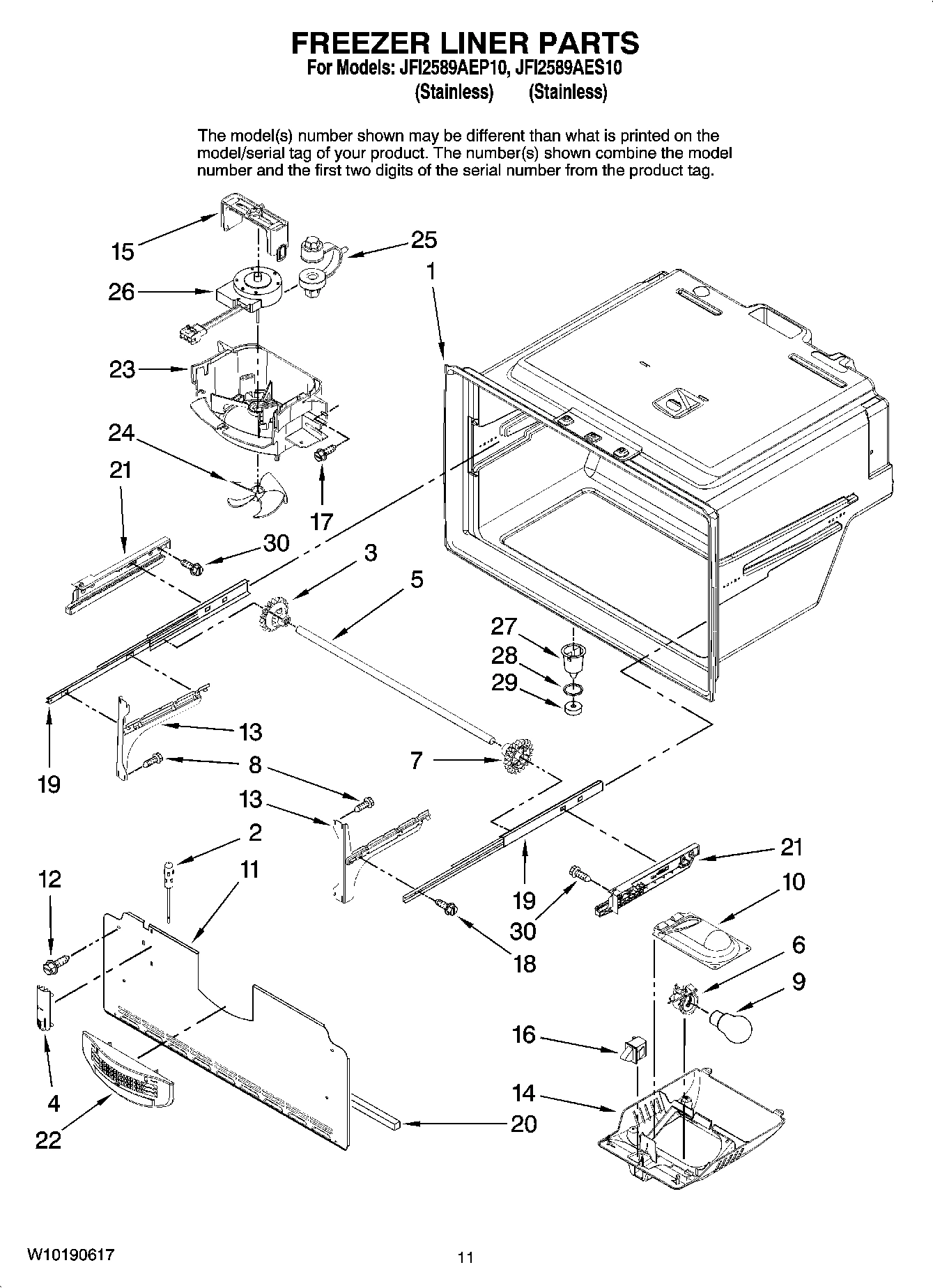 06 - FREEZER LINER PARTS