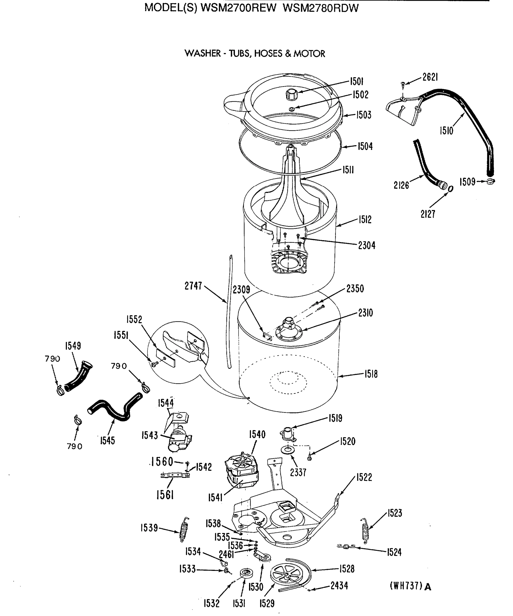 WASHER - TUBS, HOSES & MOTOR