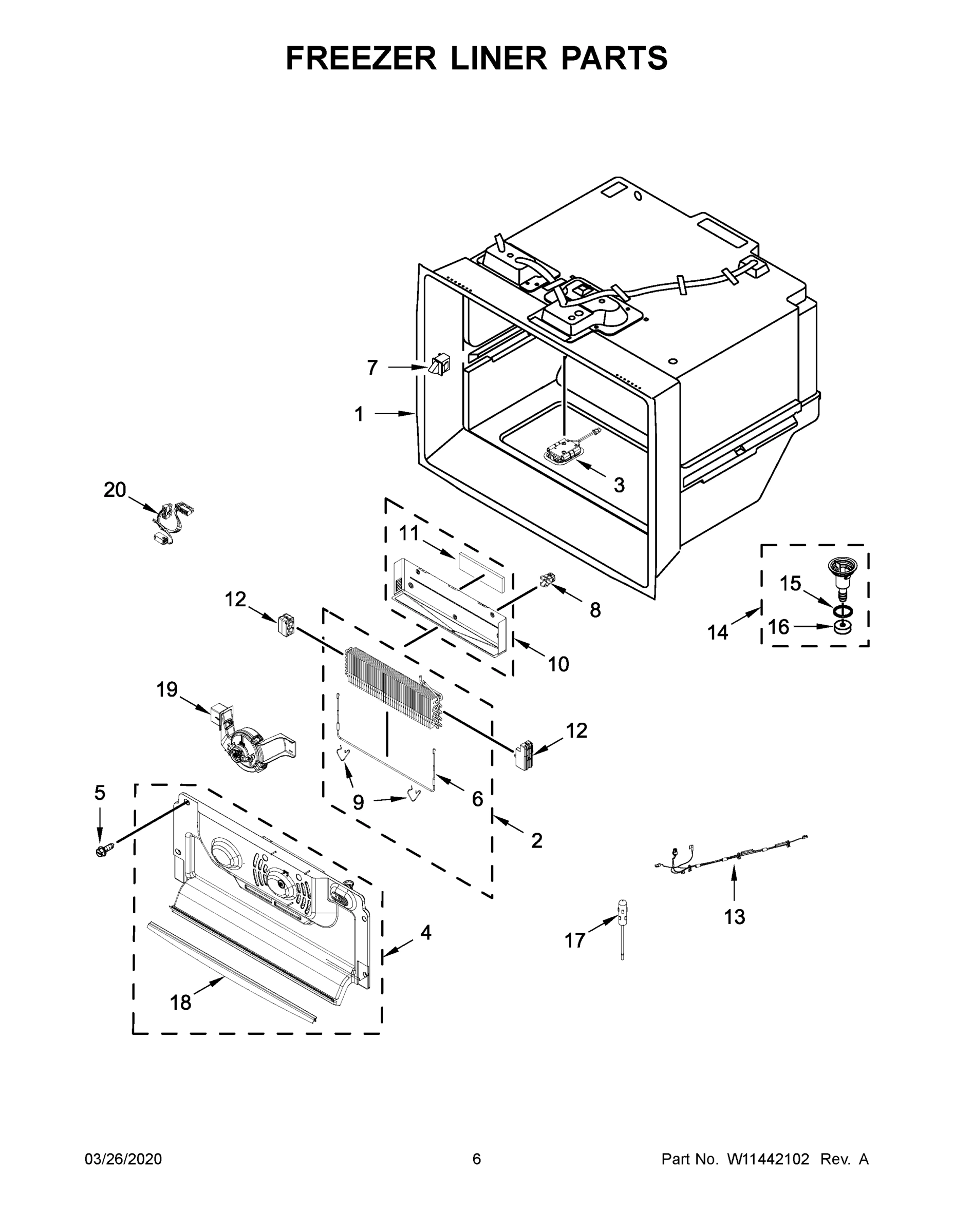 04 - FREEZER LINER PARTS