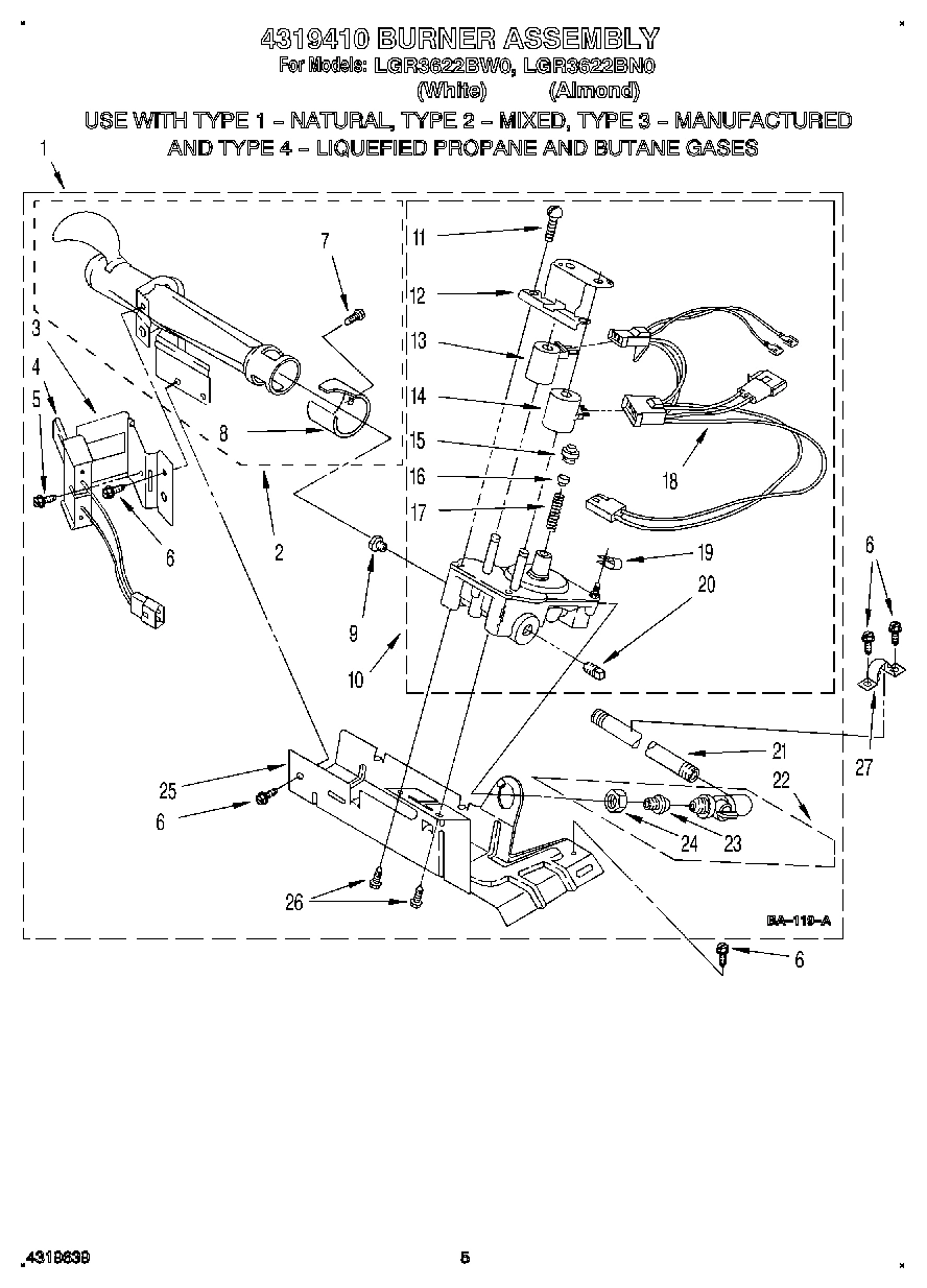 03 - 4319410 BURNER ASSEMBLY