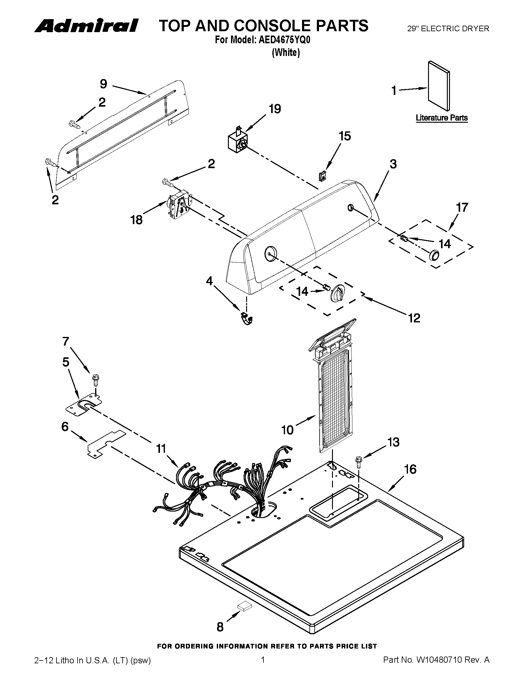 01 - TOP AND CONSOLE PARTS