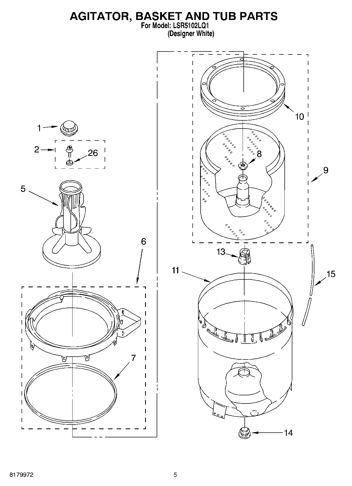03 - AGITATOR, BASKET AND TUB PARTS