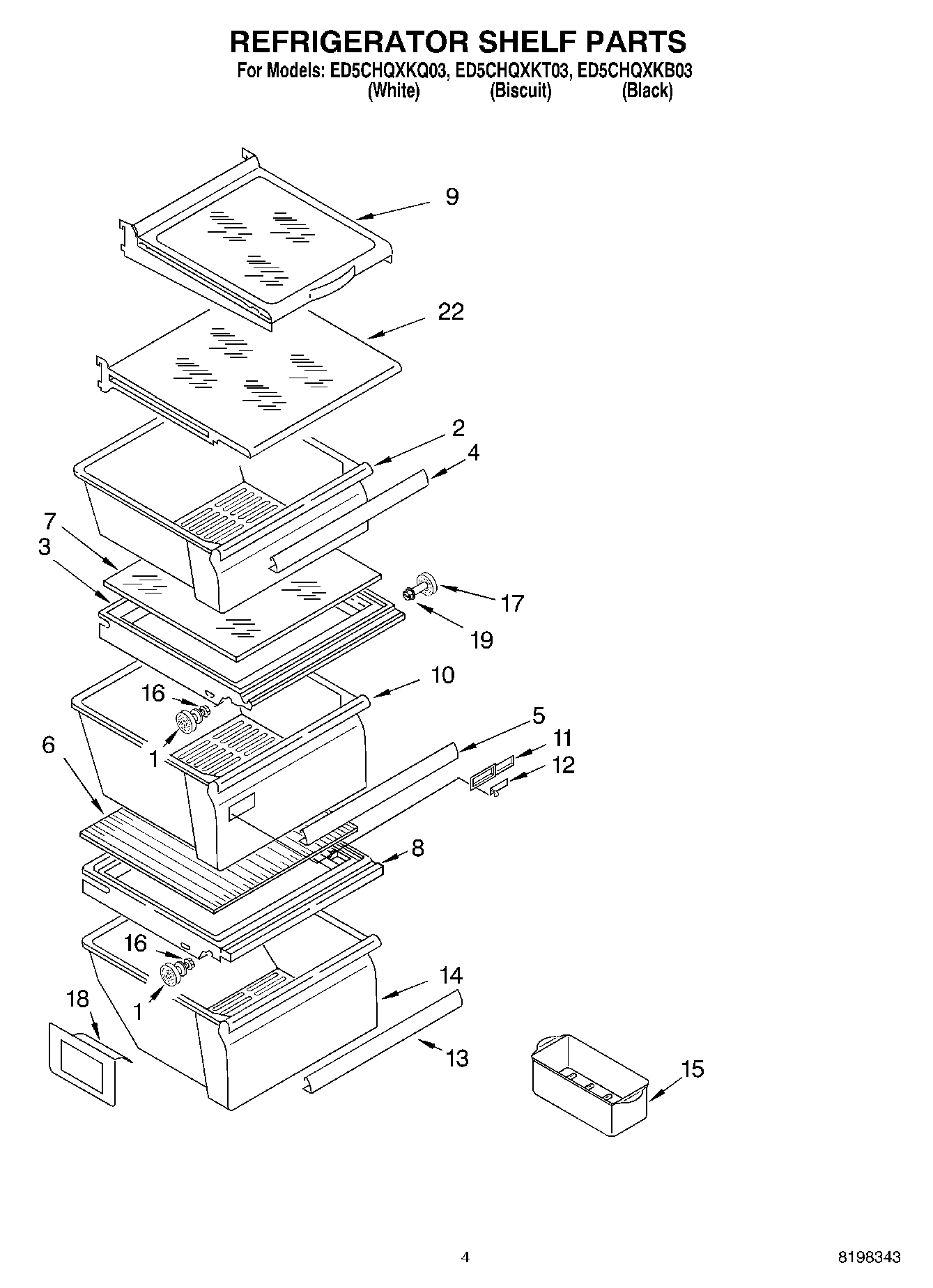 03 - REFRIGERATOR SHELF PARTS