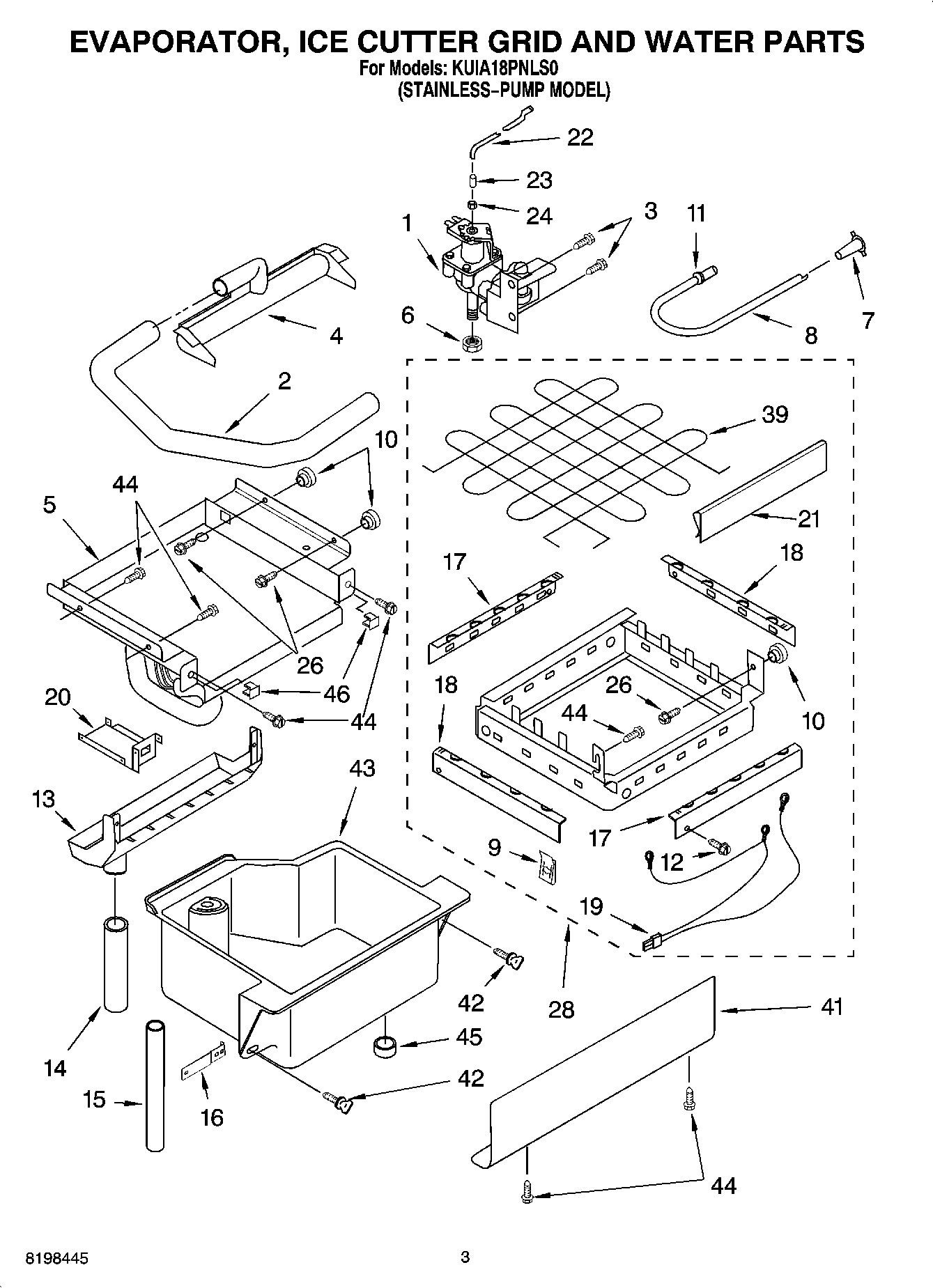 02 - EVAPORATOR ICE CUTTER GRID AND WATER PARTS