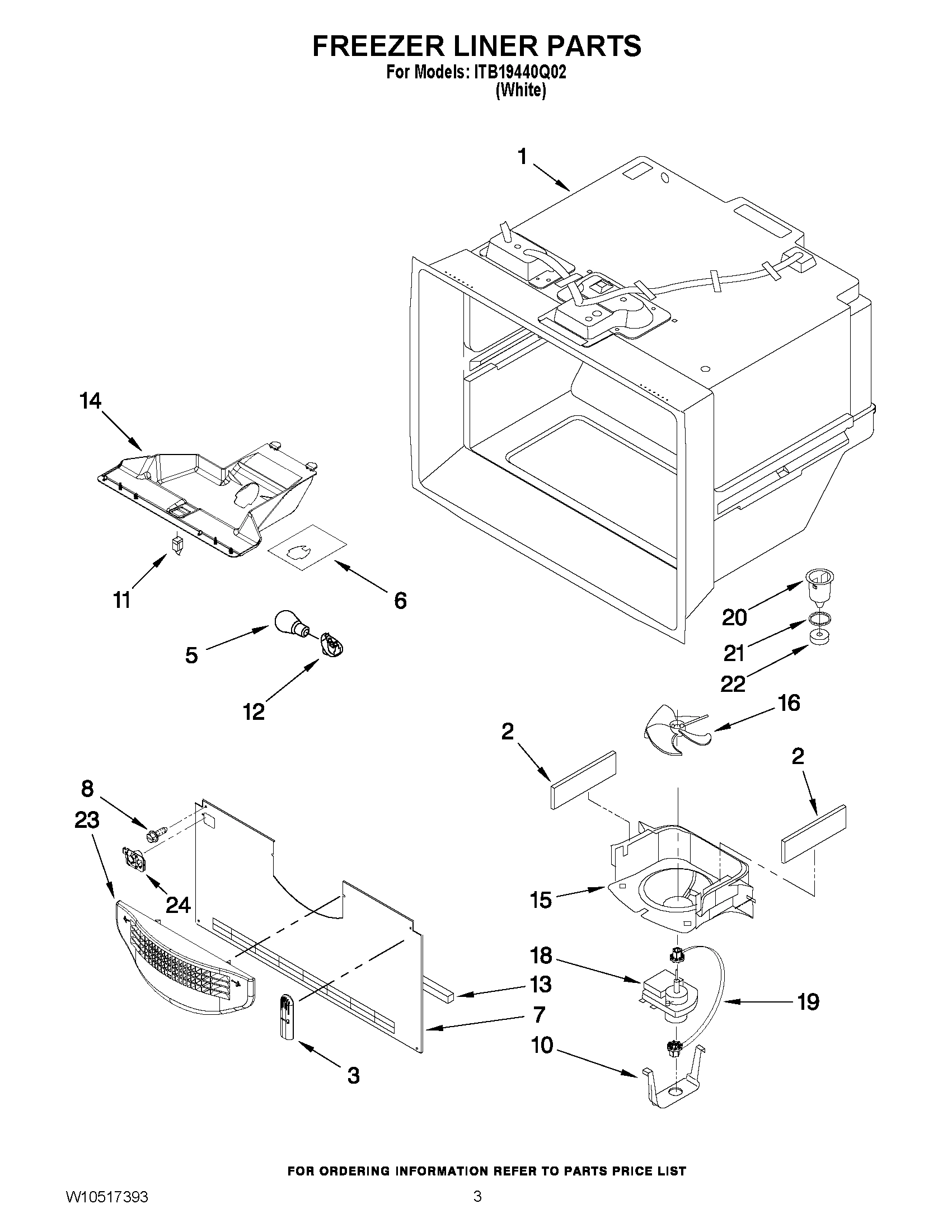 02 - FREEZER LINER PARTS