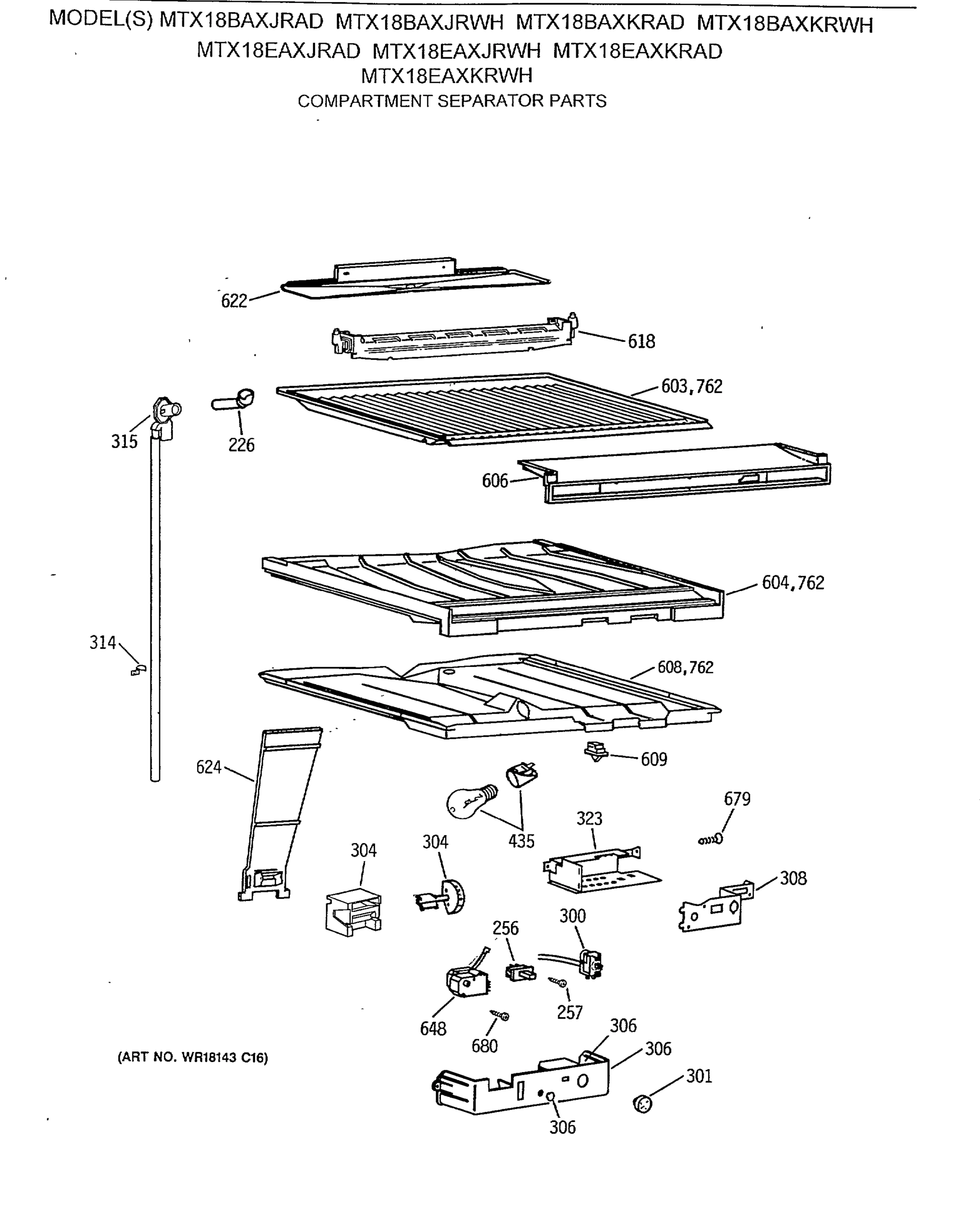 COMPARTMENT SEPARATOR PARTS