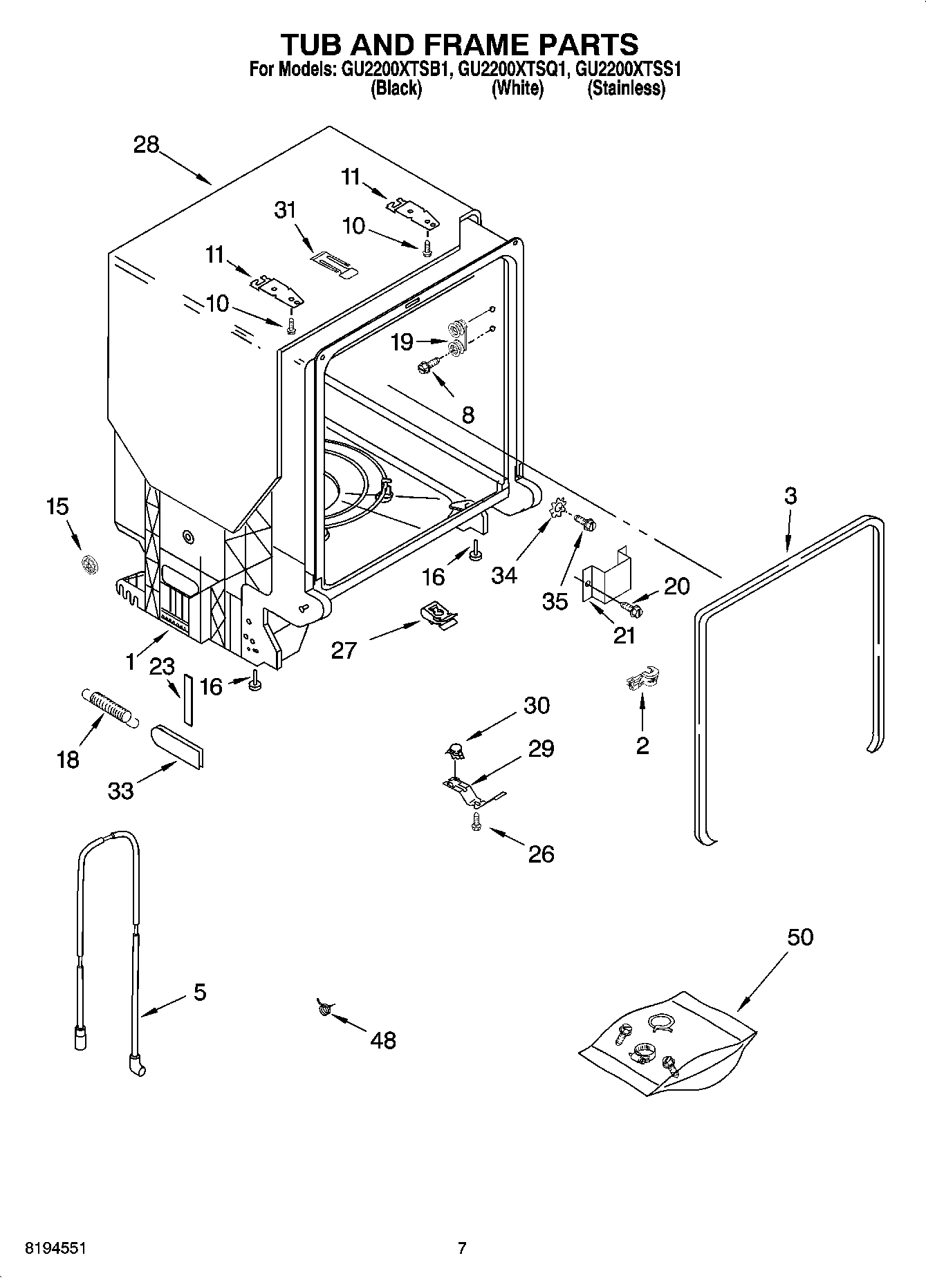 07 - TUB AND FRAME PARTS