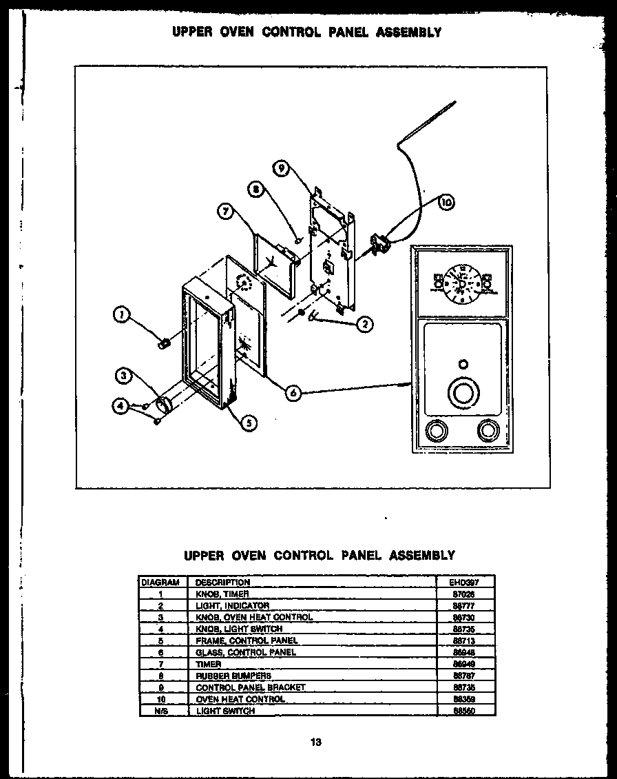 08 - UPPER OVEN CONTROL PANEL ASSY