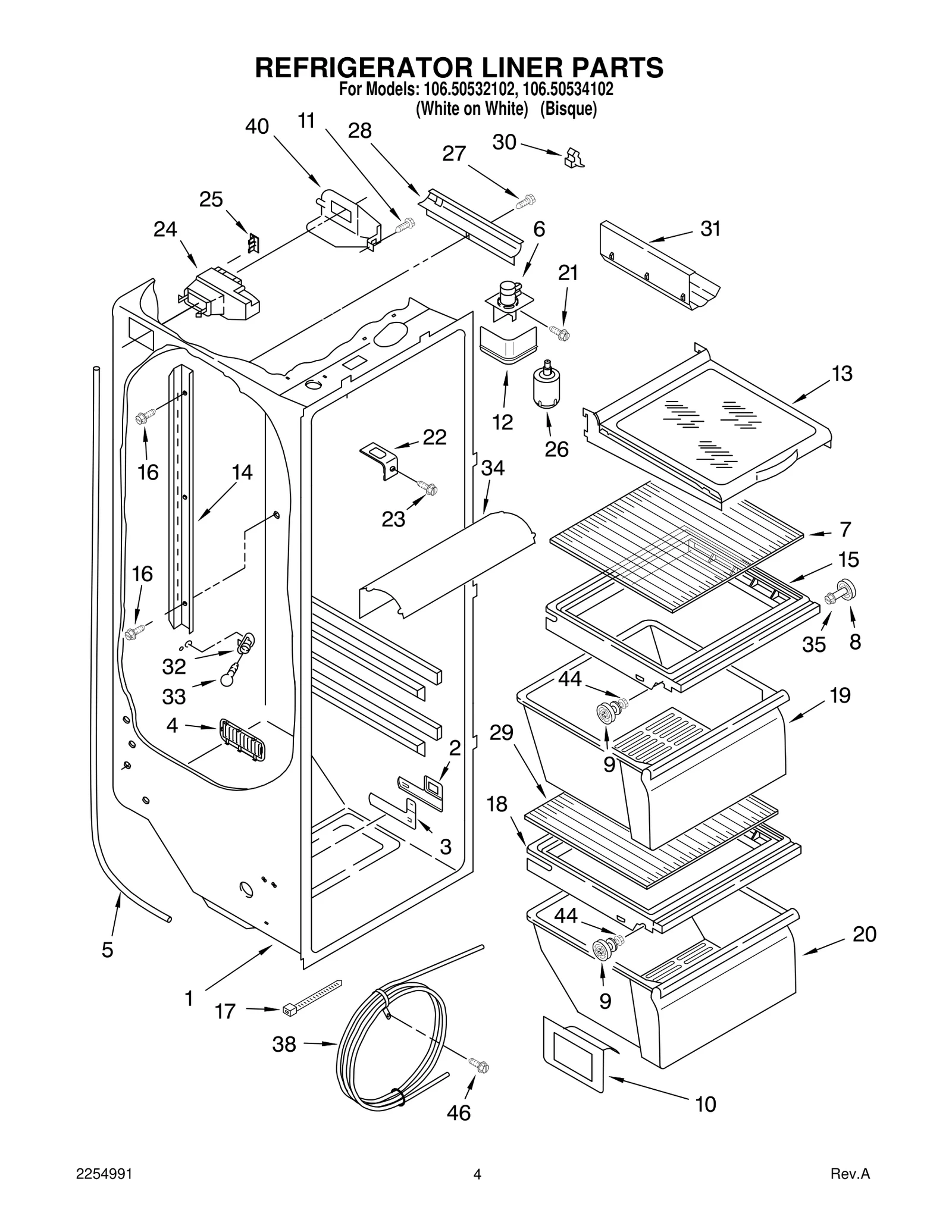 REFRIGERATOR LINER PARTS
