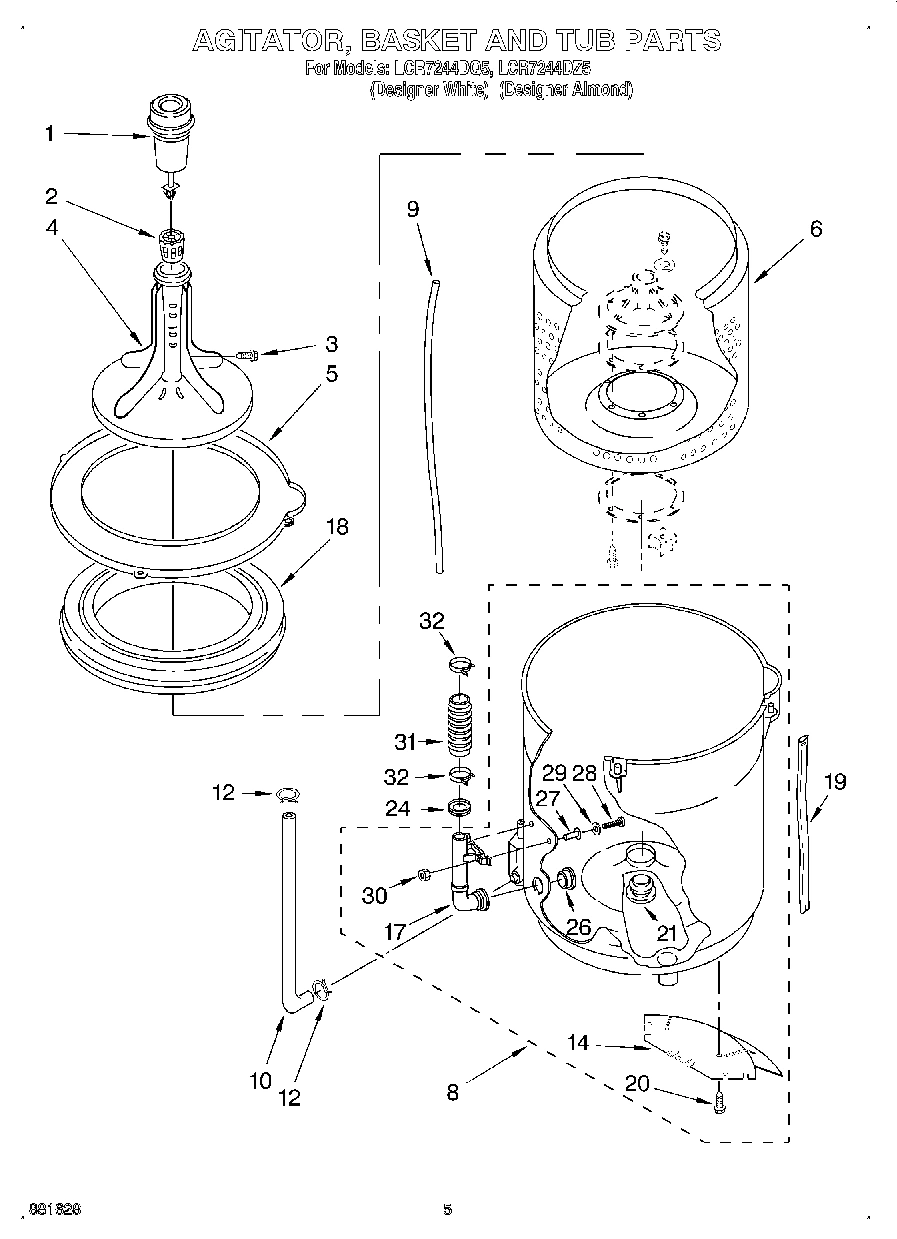 03 - AGITATOR, BASKET AND TUB
