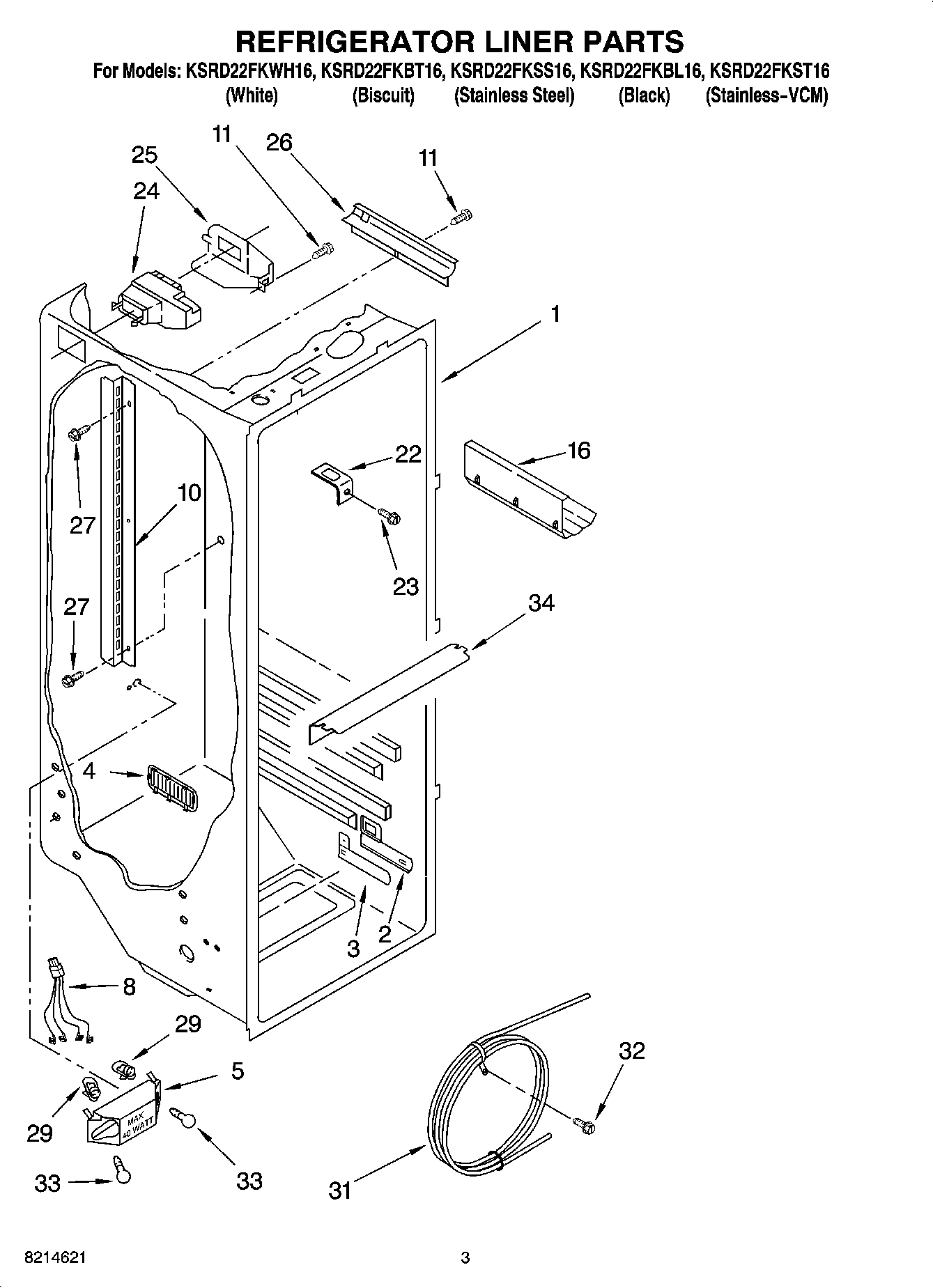 02 - REFRIGERATOR LINER PARTS