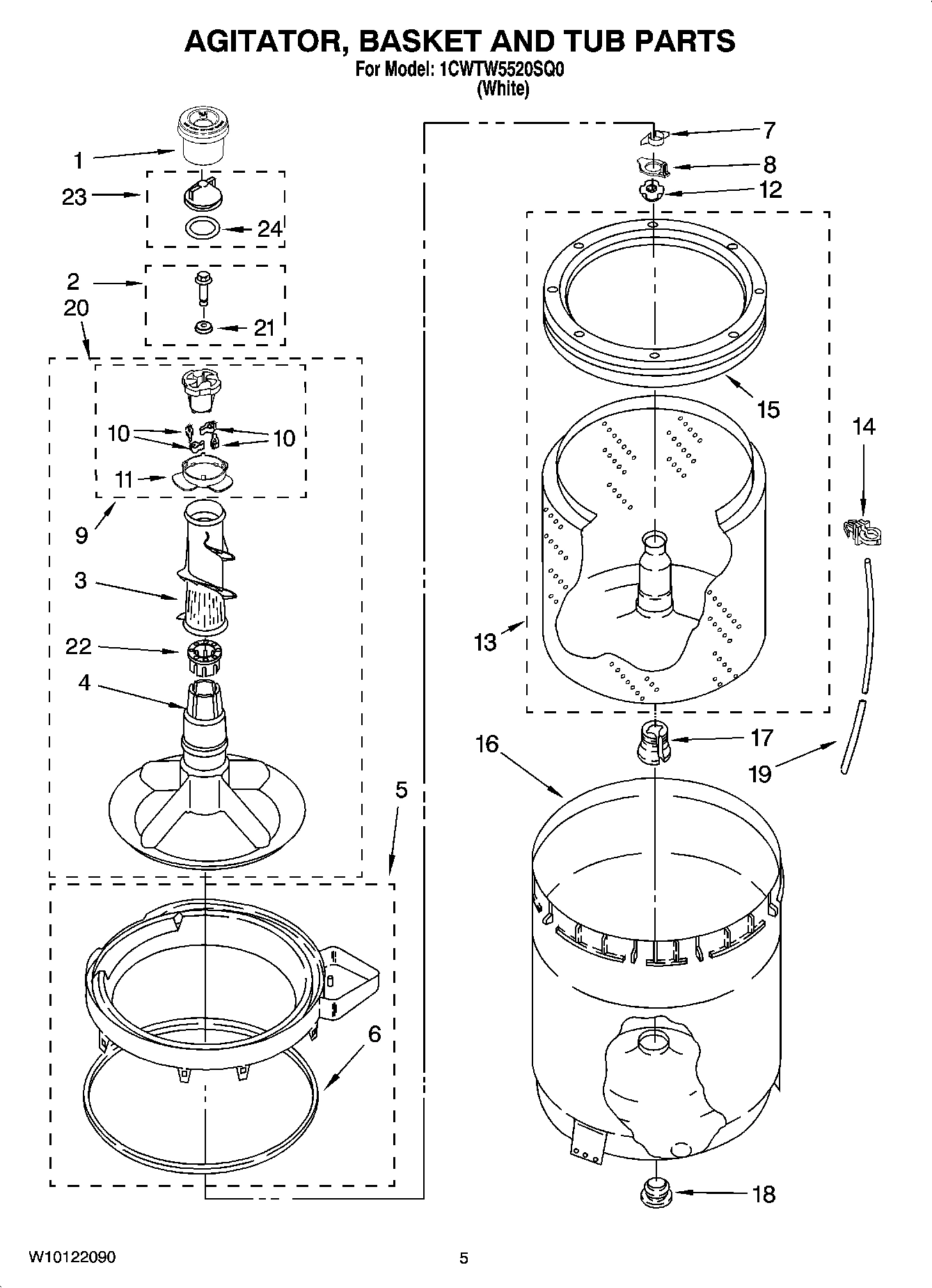 03 - AGITATOR, BASKET AND TUB PARTS