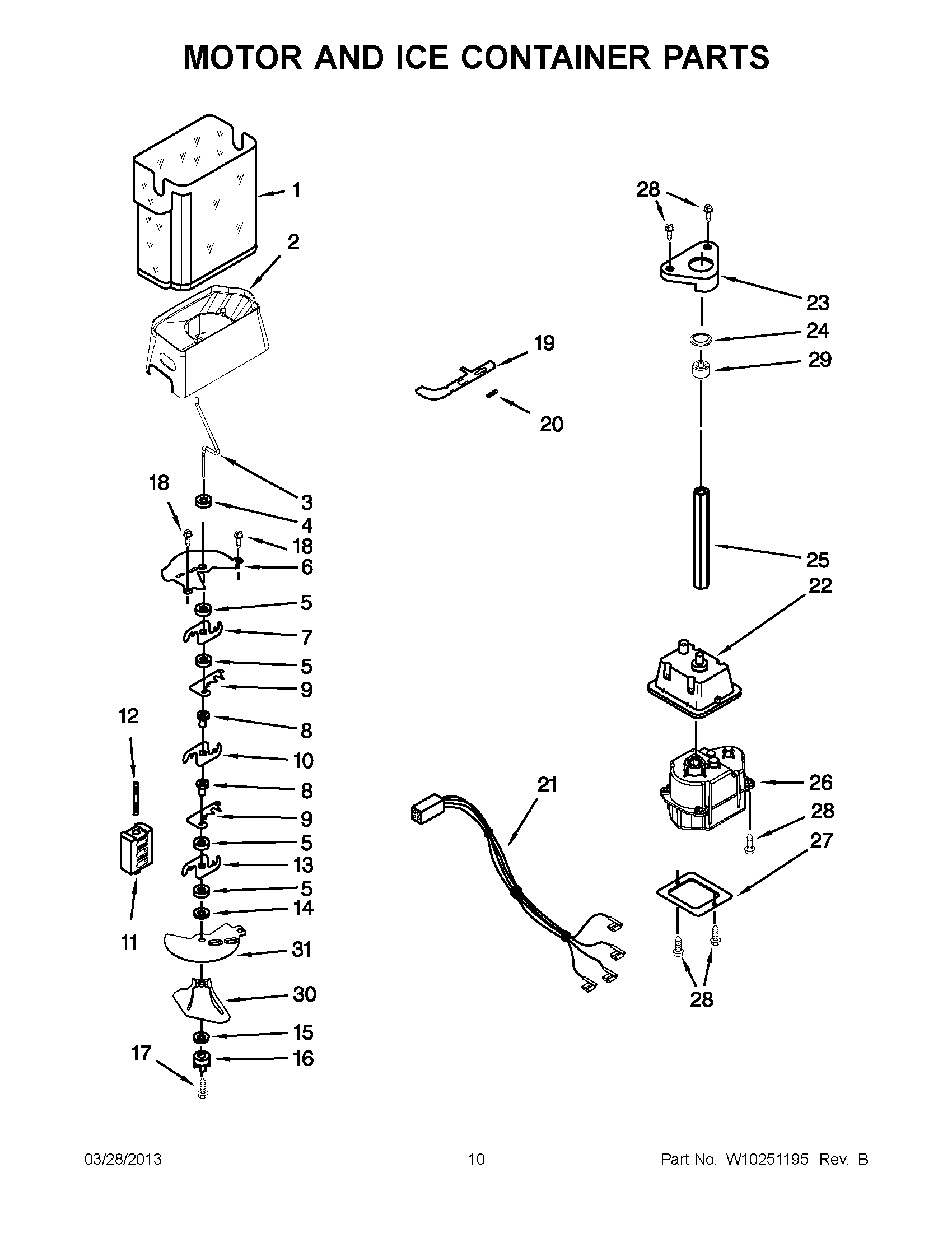 05 - MOTOR AND ICE CONTAINER PARTS