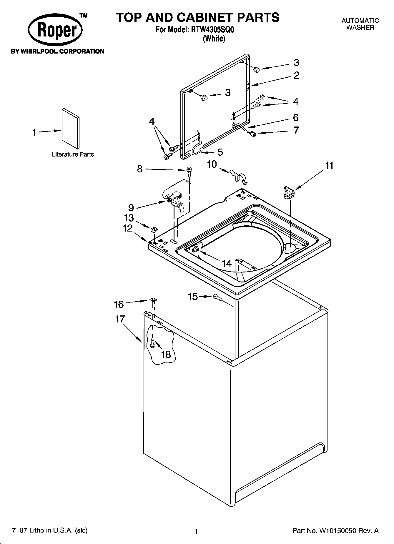 01 - TOP AND CABINET PARTS