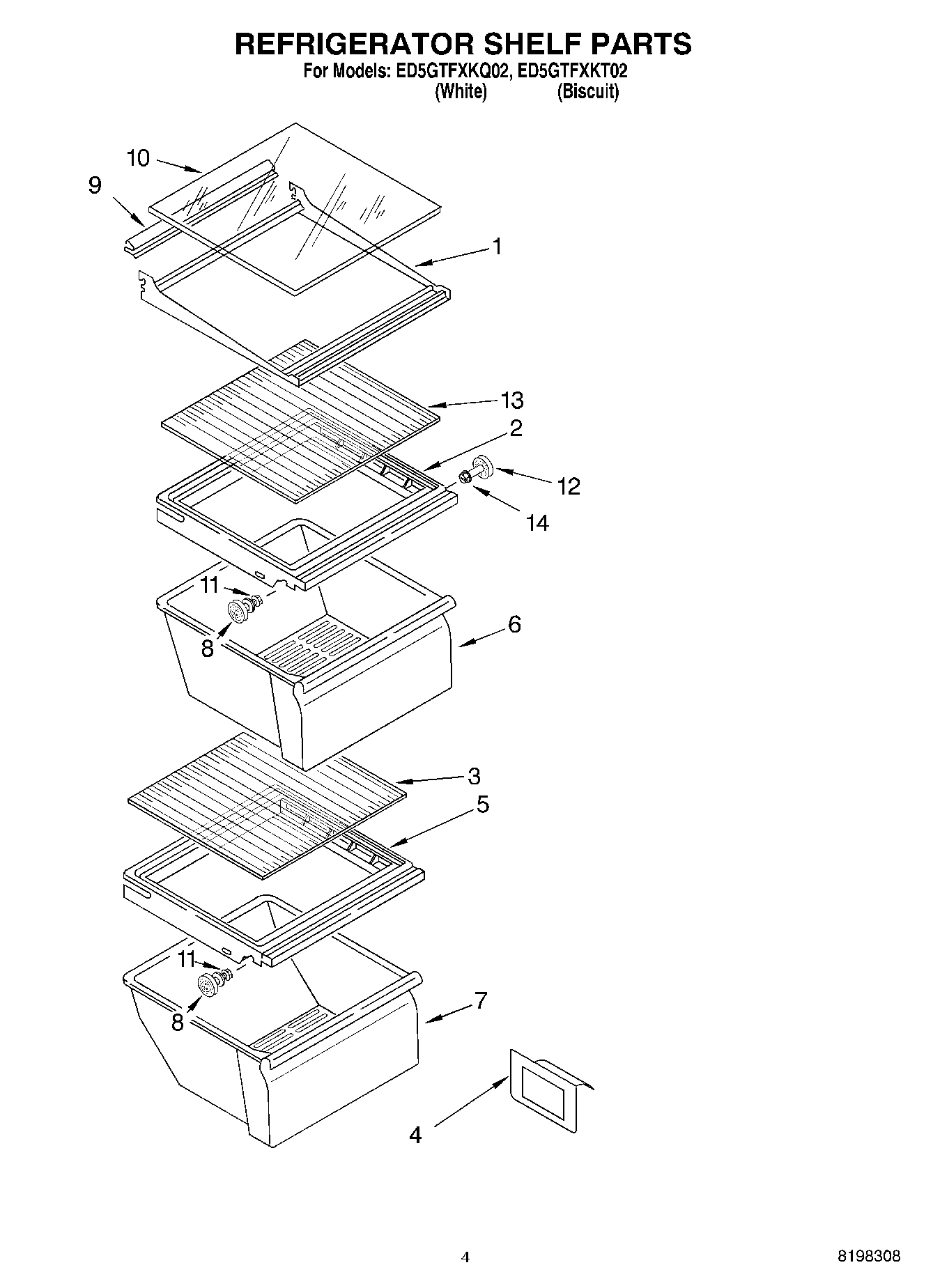 03 - REFRIGERATOR SHELF PARTS