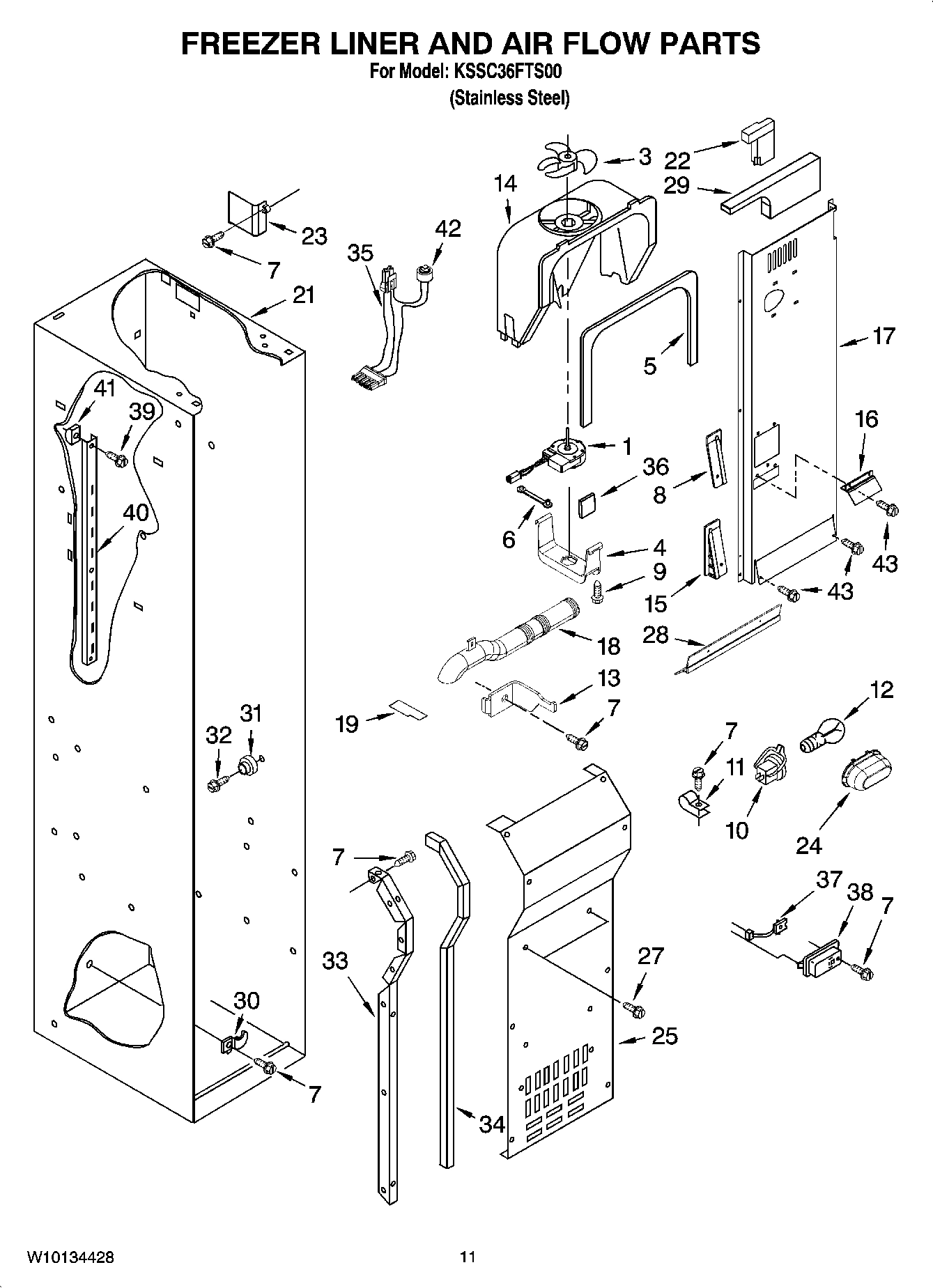 08 - FREEZER LINER AND AIR FLOW PARTS