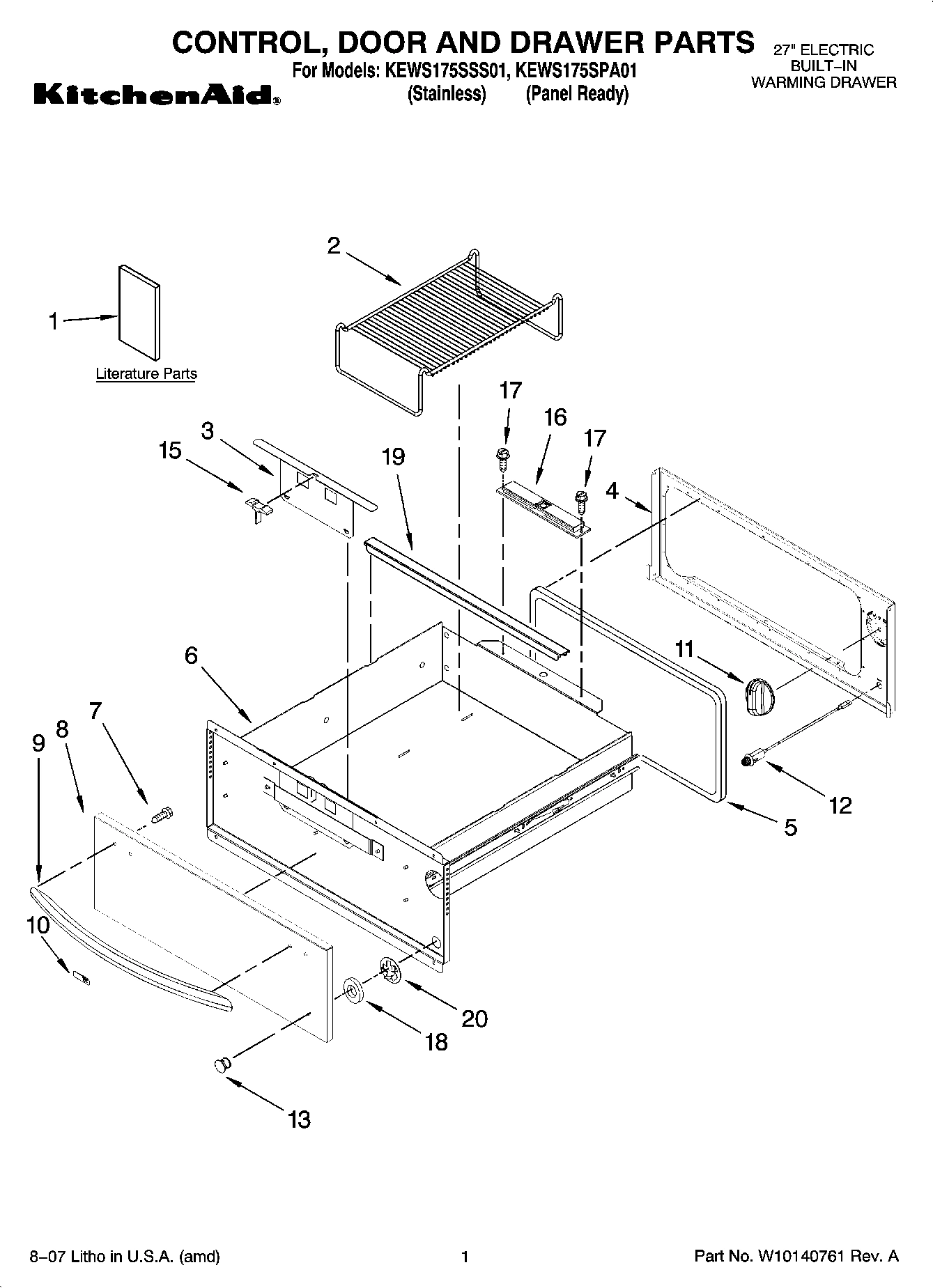 01 - CONTROL, DOOR AND DRAWER PARTS