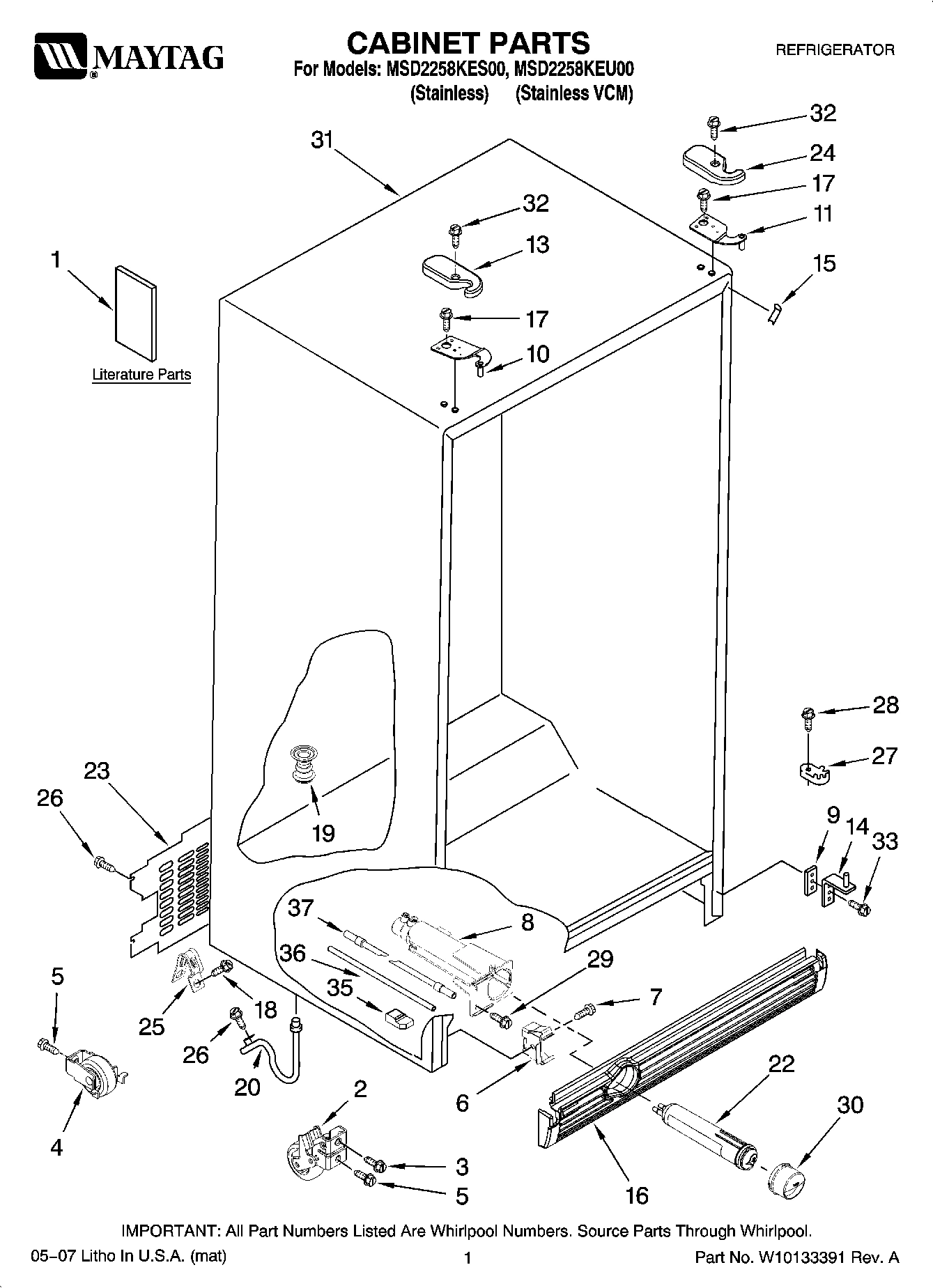 01 - CABINET PARTS