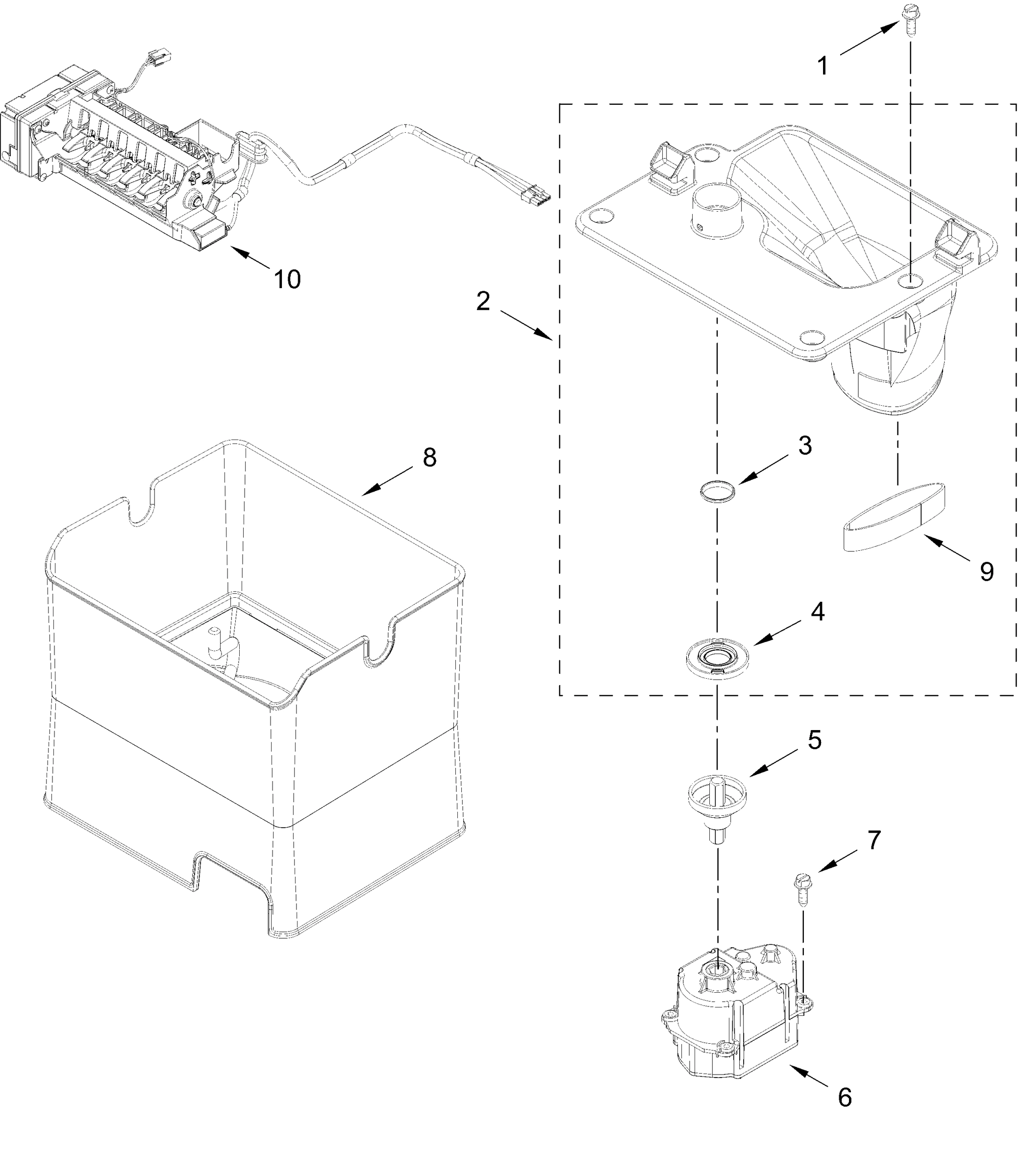 ICEMAKER AND ICE CONTAINER PARTS