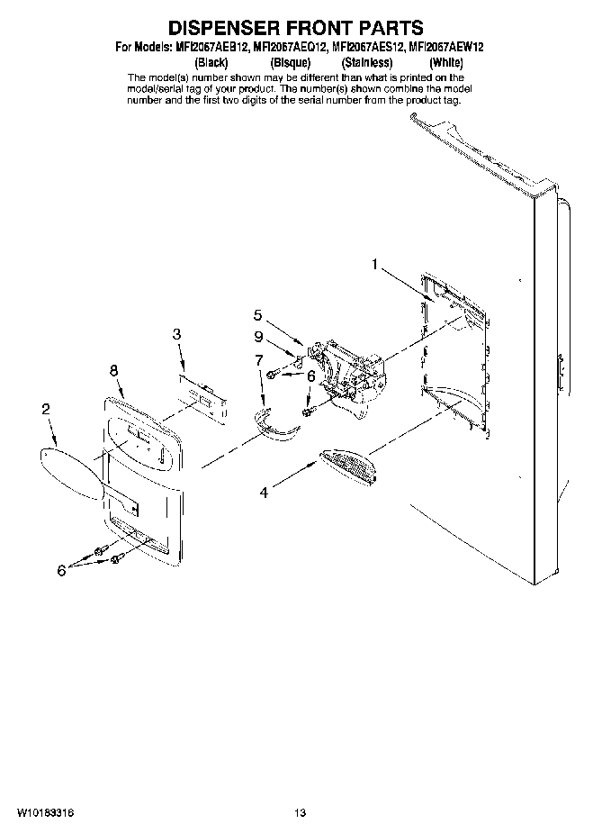 07 - DISPENSER FRONT PARTS