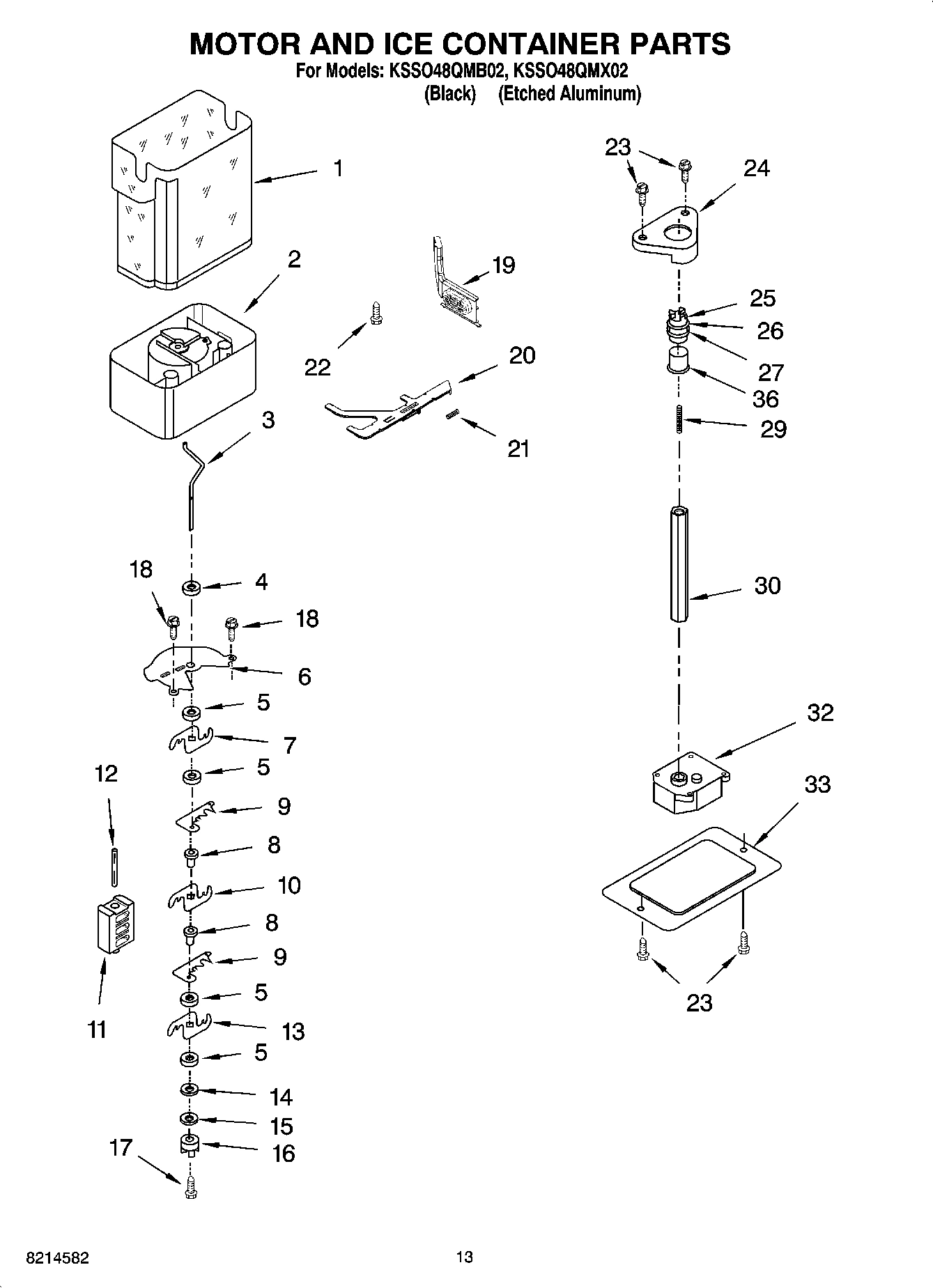 09 - MOTOR AND ICE CONTAINER PARTS