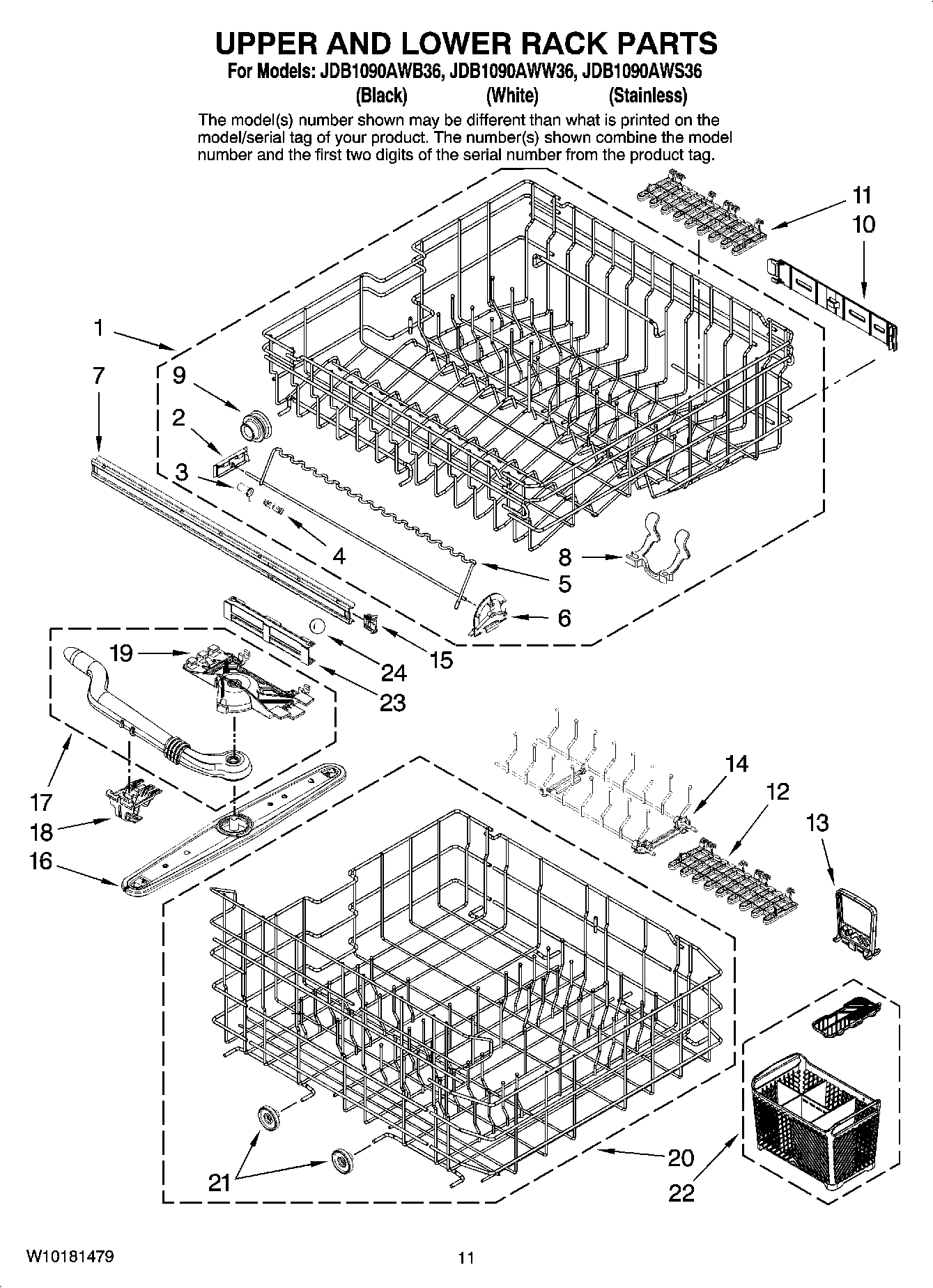 09 - UPPER AND LOWER RACK PARTS