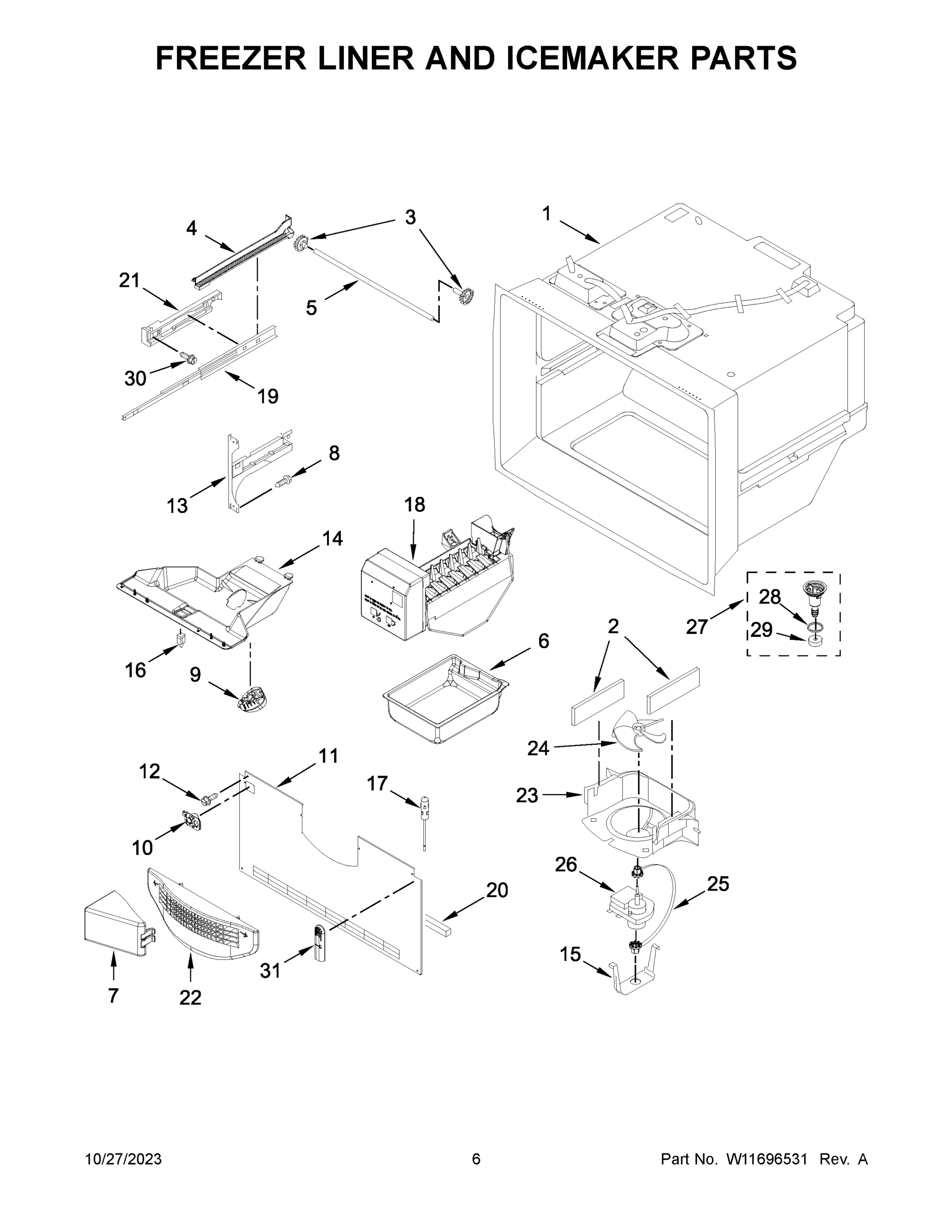 04 - FREEZER LINER AND ICEMAKER PARTS