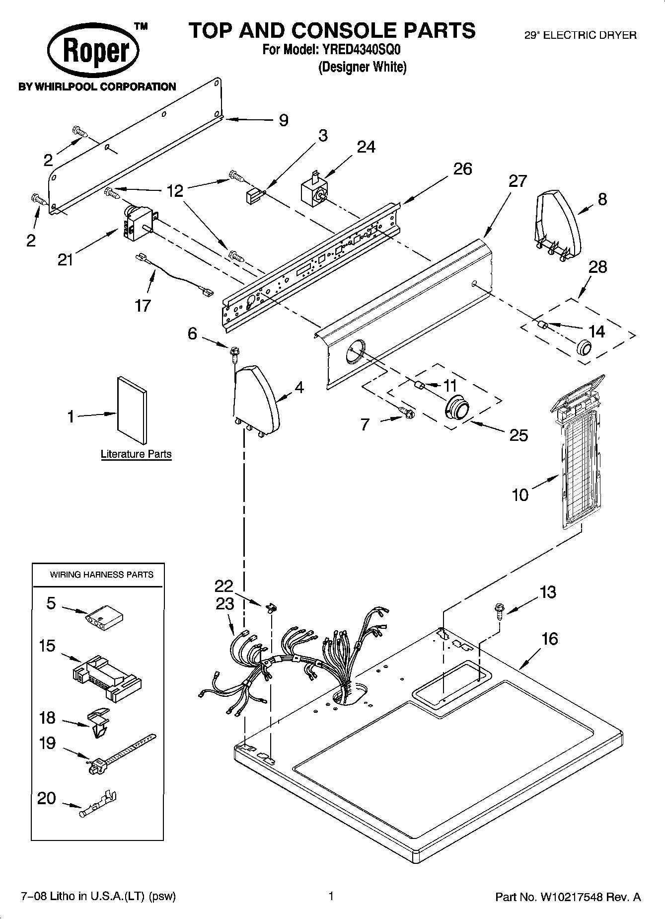 01 - TOP AND CONSOLE PARTS