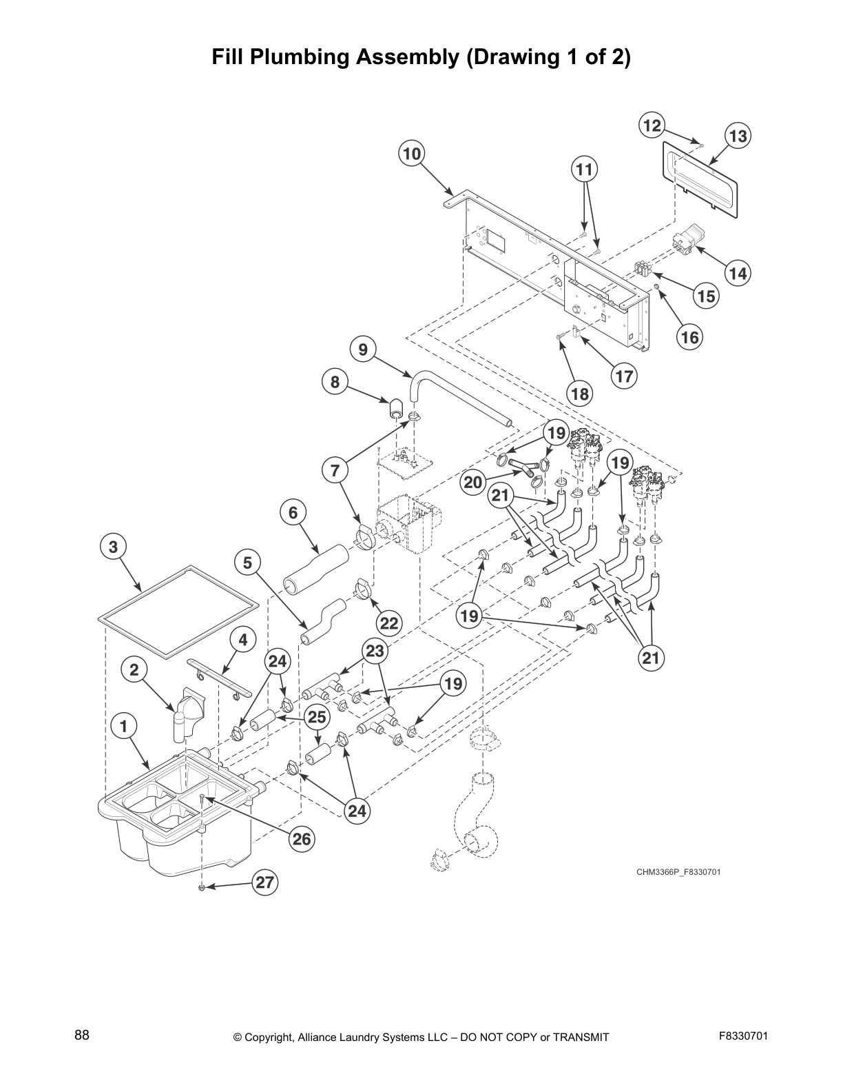 Fill Plumbing Assembly (Drawing 1 of 2)