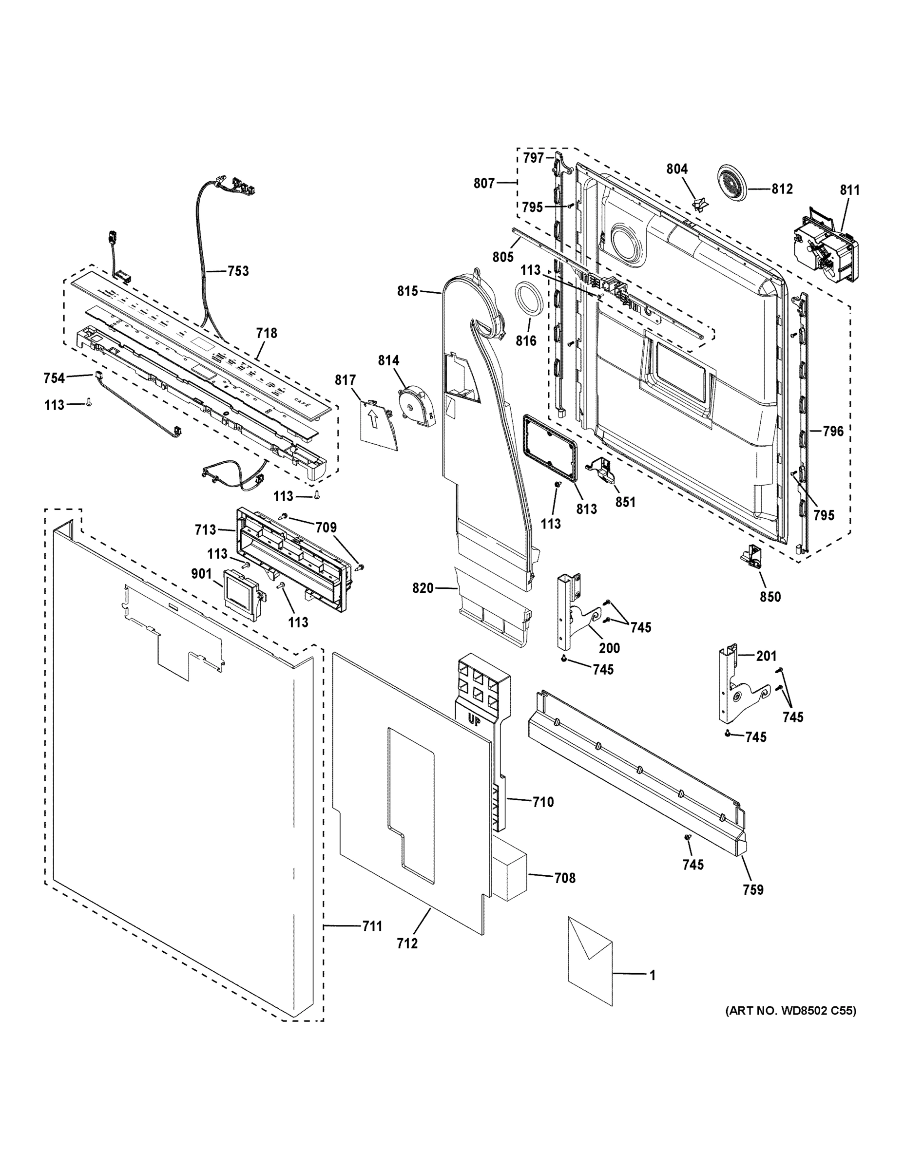 ESCUTCHEON & DOOR ASSEMBLY