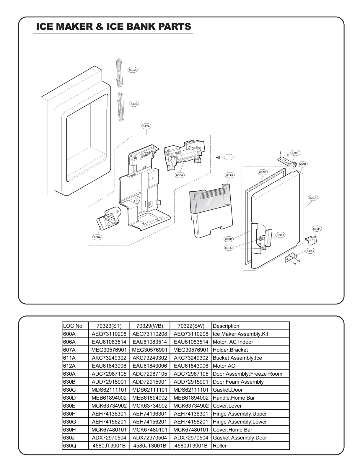 ICE MAKER & ICE BIN PARTS