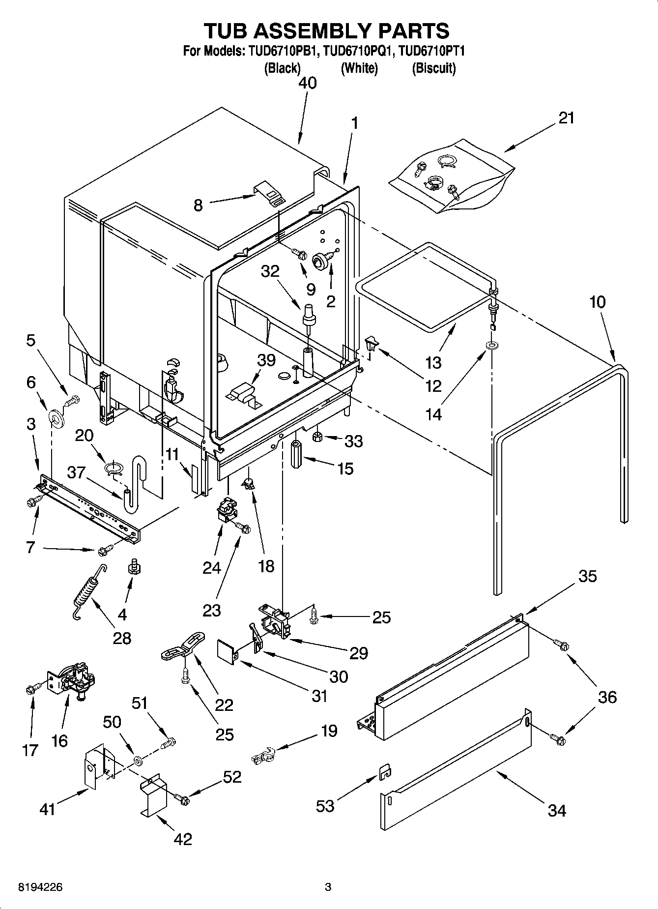 03 - TUB ASSEMBLY PARTS
